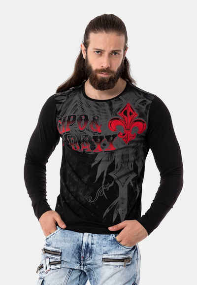 Cipo & Baxx Langarmshirt mit großem Print