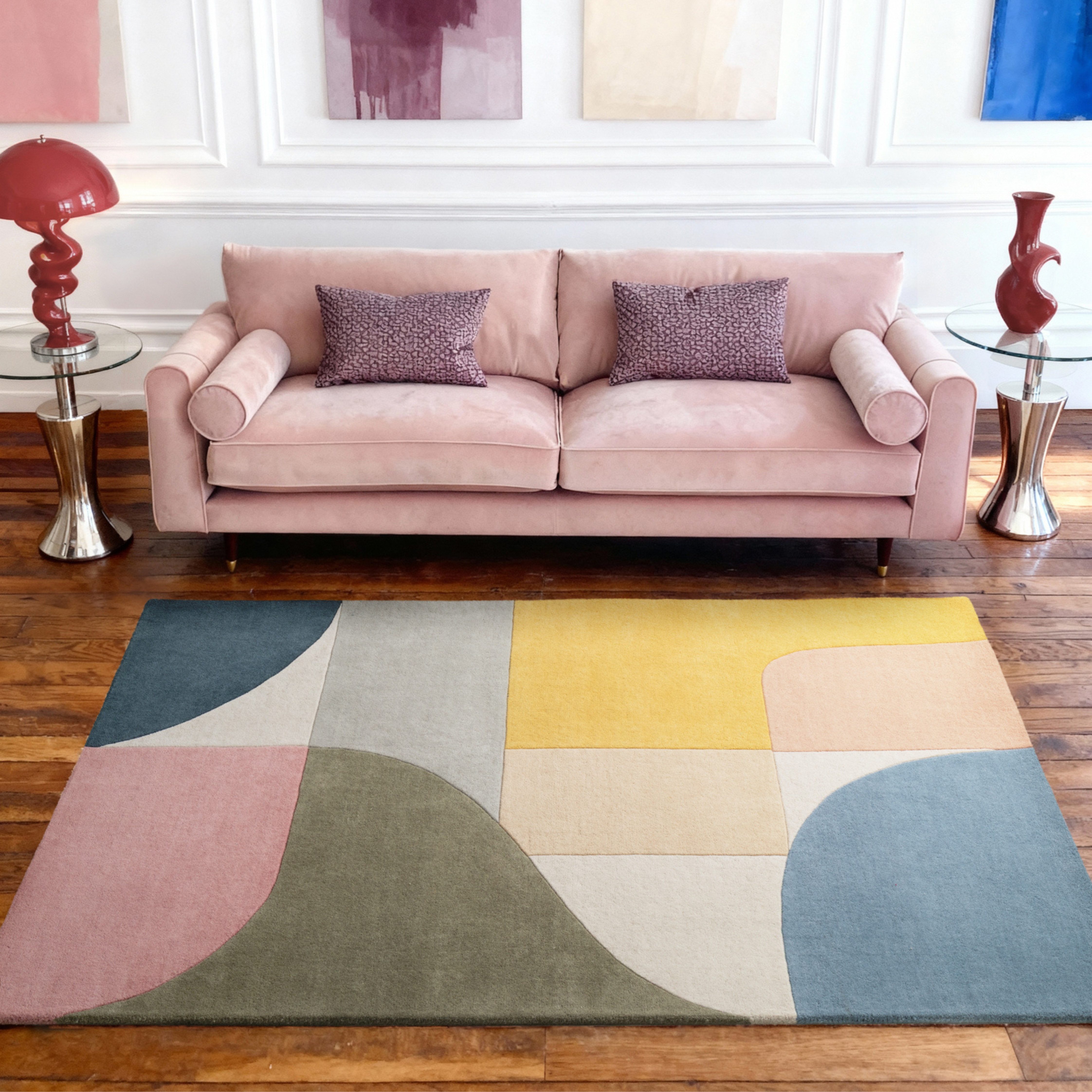 Ted Baker Wollteppich Curzon, rechteckig, Höhe: 17 mm, Wolle, Naturteppich, Handgemacht, Wohnzimmer, Schlafzimmer, bunt
