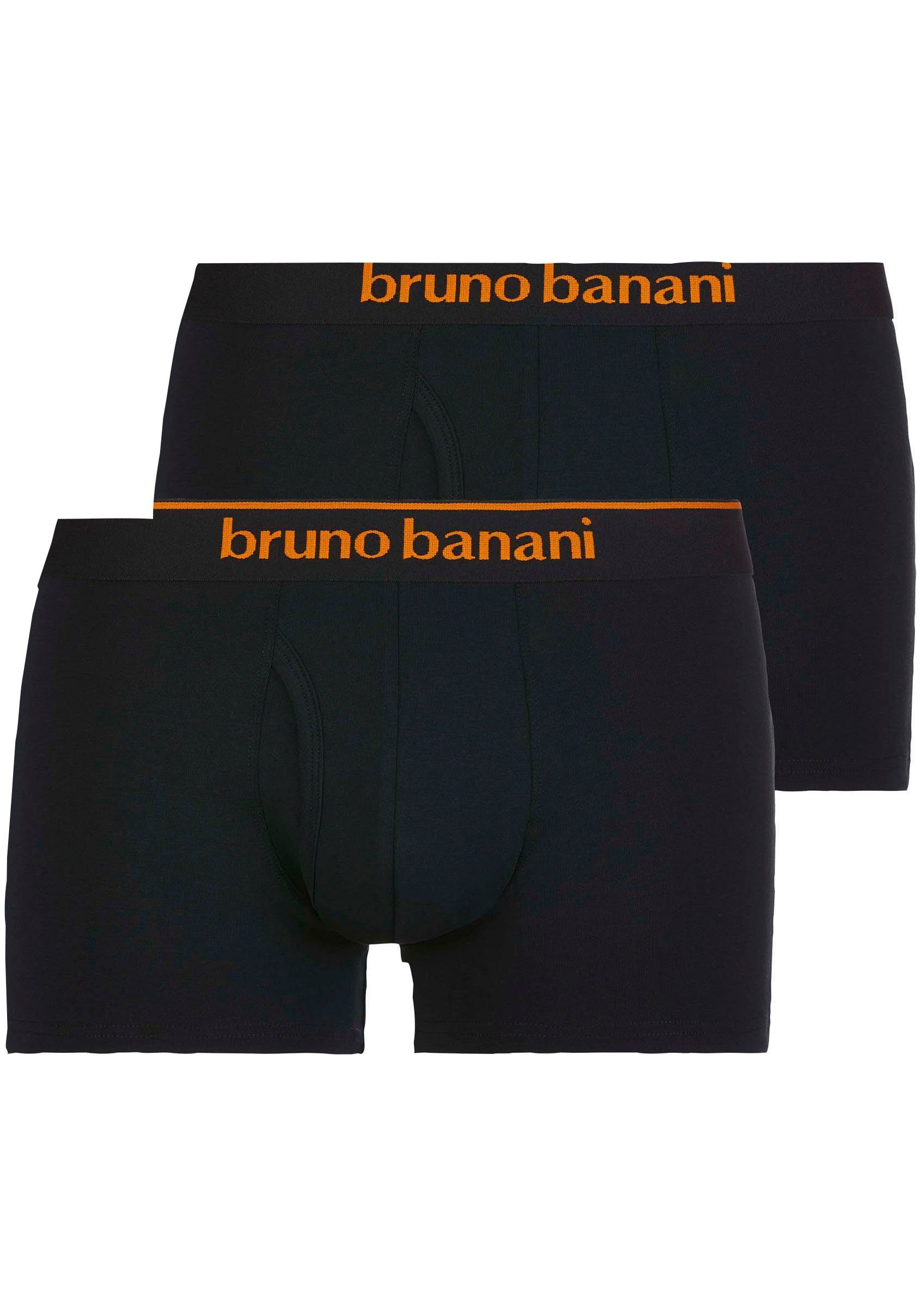 Bruno Banani Boxershorts Short 2Pack Quick Access (Packung, 2-St) Kontrastfarbene Details schwarz