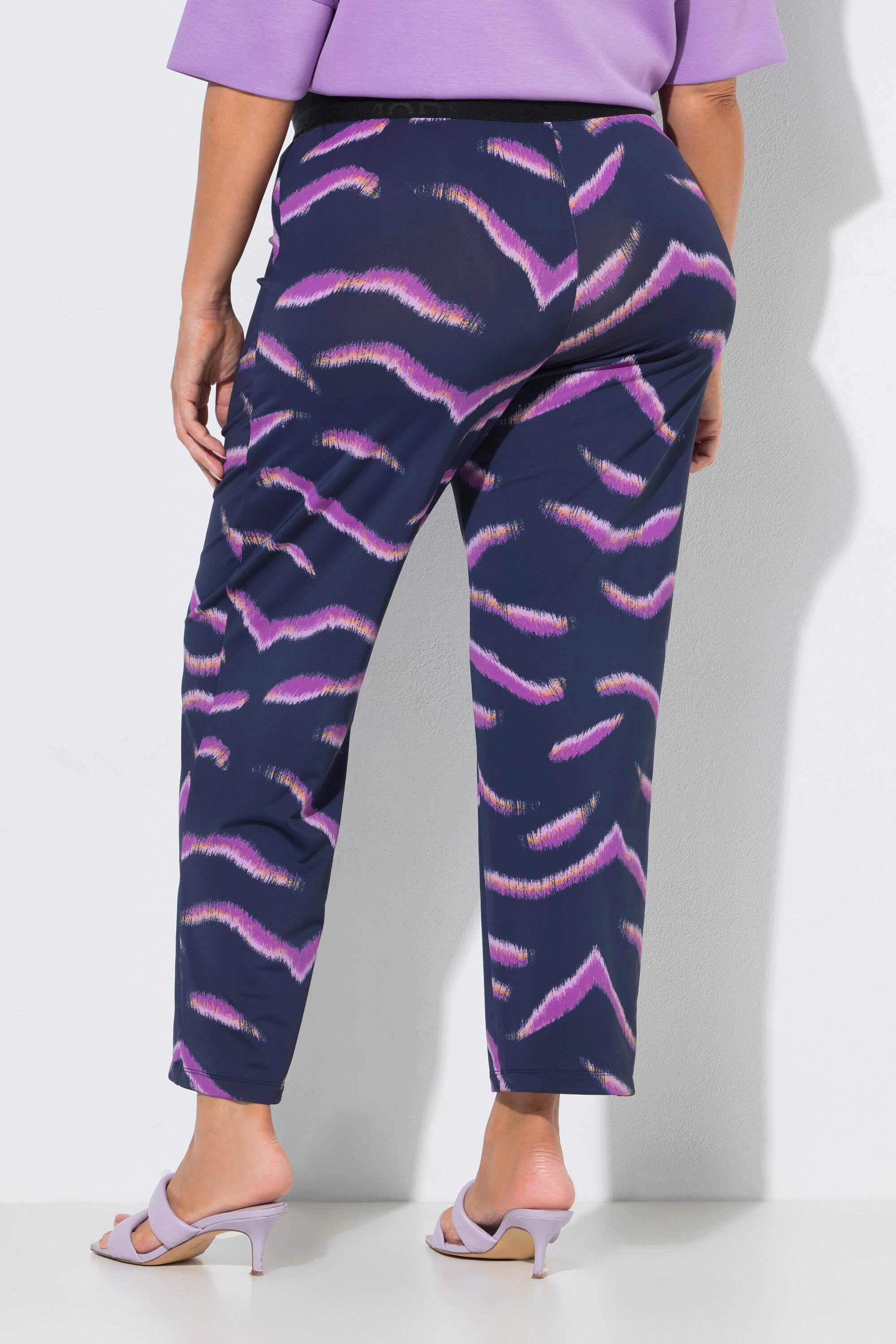 Ulla Popken Schlupfhose Jerseyhose Sienna Animal schmales Bein Elastikbund