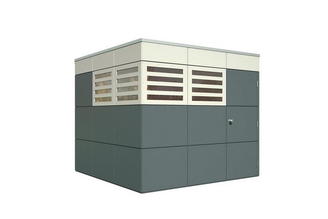 Skanholz Skan Holz-Gartenhaus CrossCube Haus Perth 3 BxT 253x253 cm Schiefergrau-Telegrau
