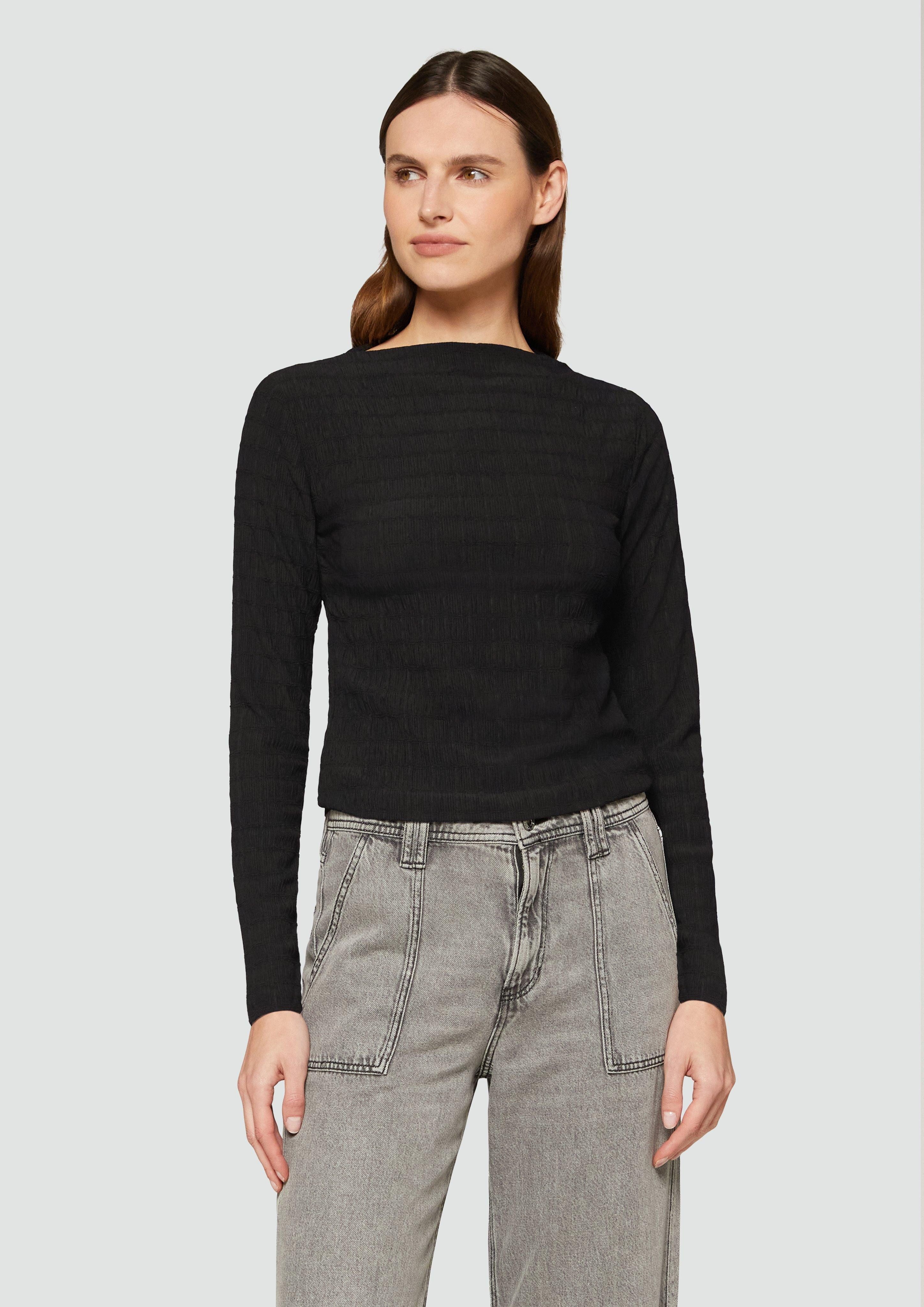 s.Oliver Langarmshirt Jersey-Shirt mit Strukturmuster und günstig online kaufen