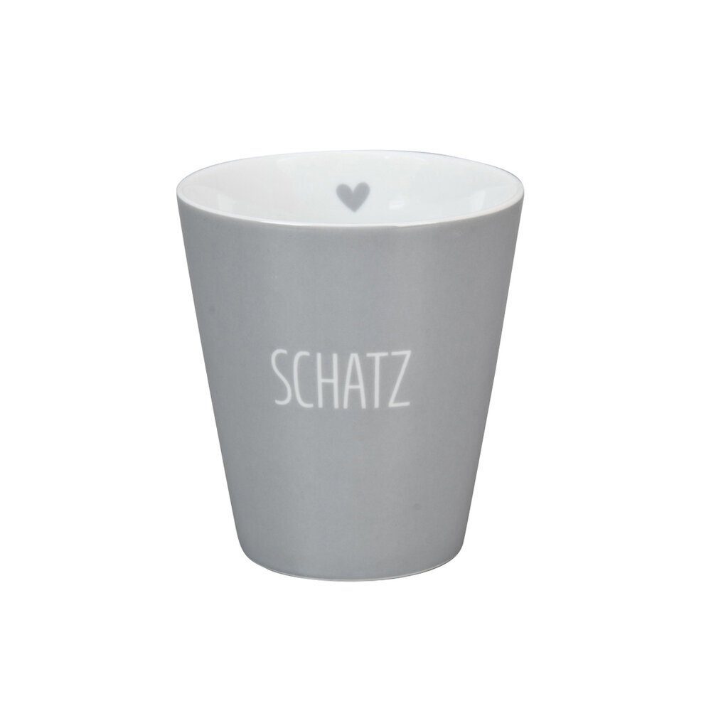 Krasilnikoff Becher Happy Mug Schatz, Porzellan grau | Becher