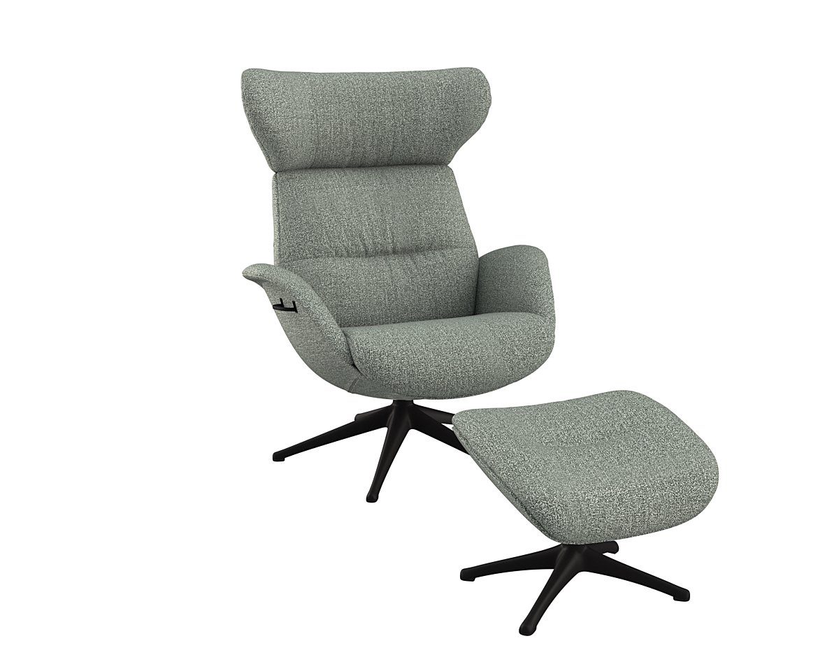 FLEXLUX Relaxsessel Fernsehsessel More, ergonomisch, drehbar, robuster Fuß, Scandi, Premium Komfort, Rücken- & Kopfteilverstellung, drehbar, Fuß schwarz