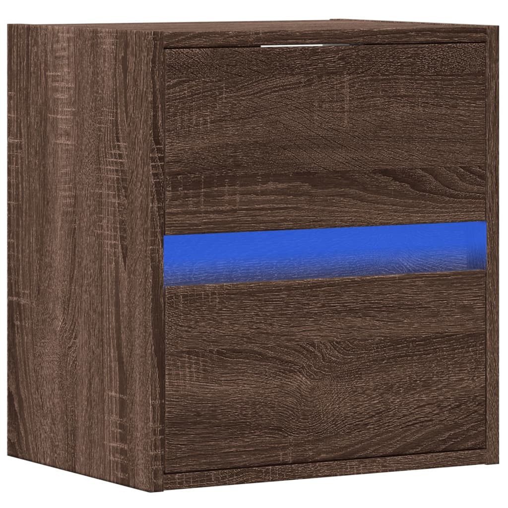 vidaXL TV-Wand TV-Wandschrank mit LED-Beleuchtung Eichen-Optik günstig online kaufen