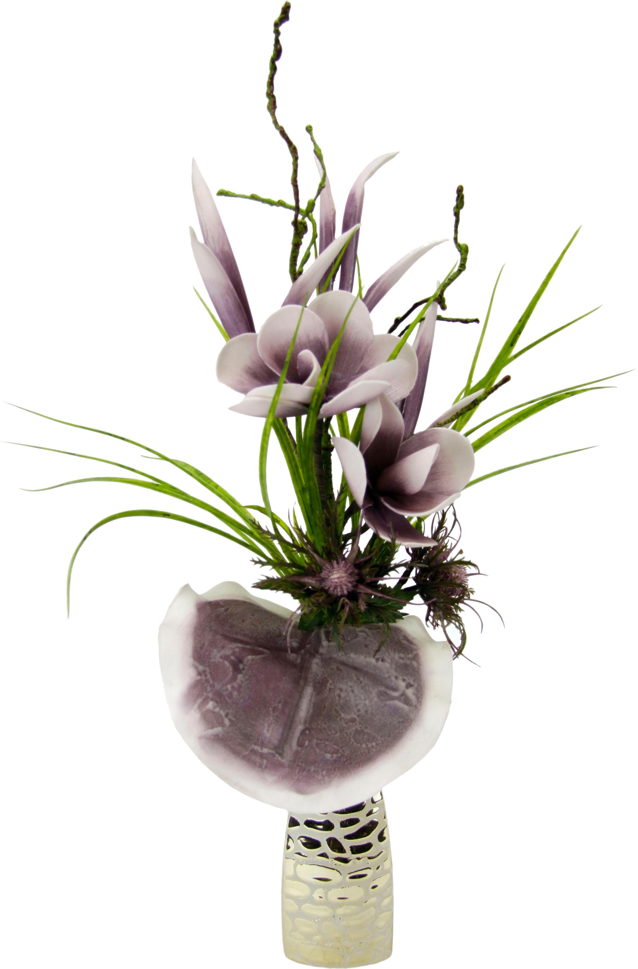 Kunstpflanze Magnolie, I.GE.A., Höhe 60 cm, Im modernen Stil