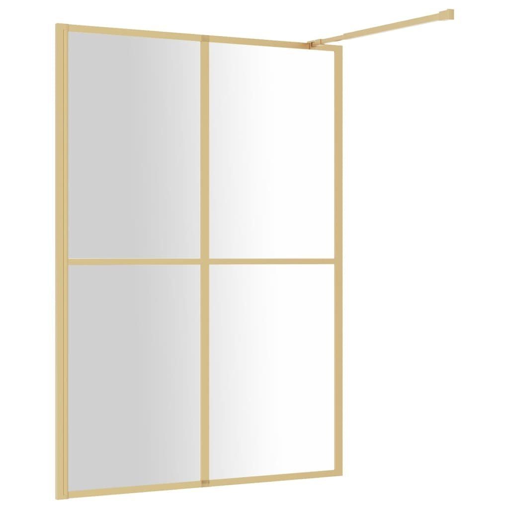 vidaXL Duschwand Walk In Duschwand für Begehbare Dusche ESG Klarglas Golden 140x195cm