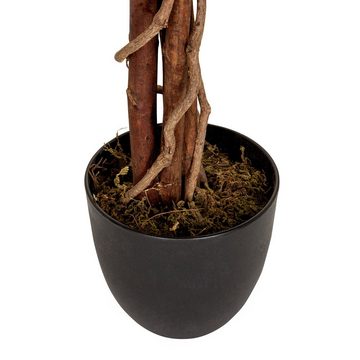 Kunstpflanze Kunstpflanze MANGO Kunststoff, Stoff Mango, hjh OFFICE, Höhe 130.0 cm, Künstlicher Mangobaum im Kunststoff-Topf Mango Baum mit Echtholzstamm