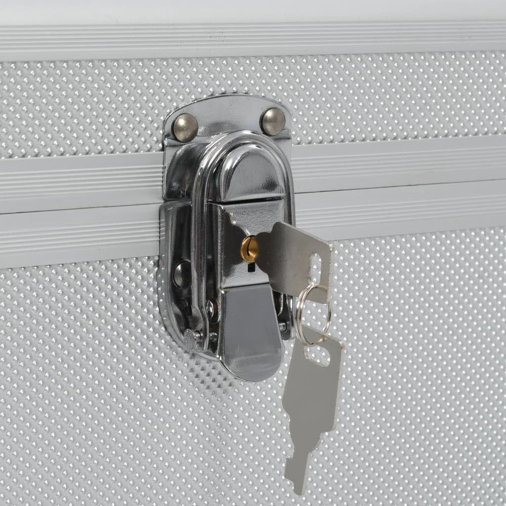 Aufbewahrungskoffer Werkzeugbox (2 Aluminium St) Stk. Silbern 2 vidaXL