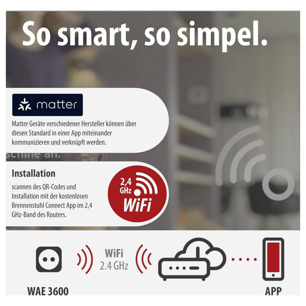 Brennenstuhl Funksteckdose ®Connect WiFi Steckdose mit Energiemessung WAE 3600 XS01 1294880 – Bild 4 von 5