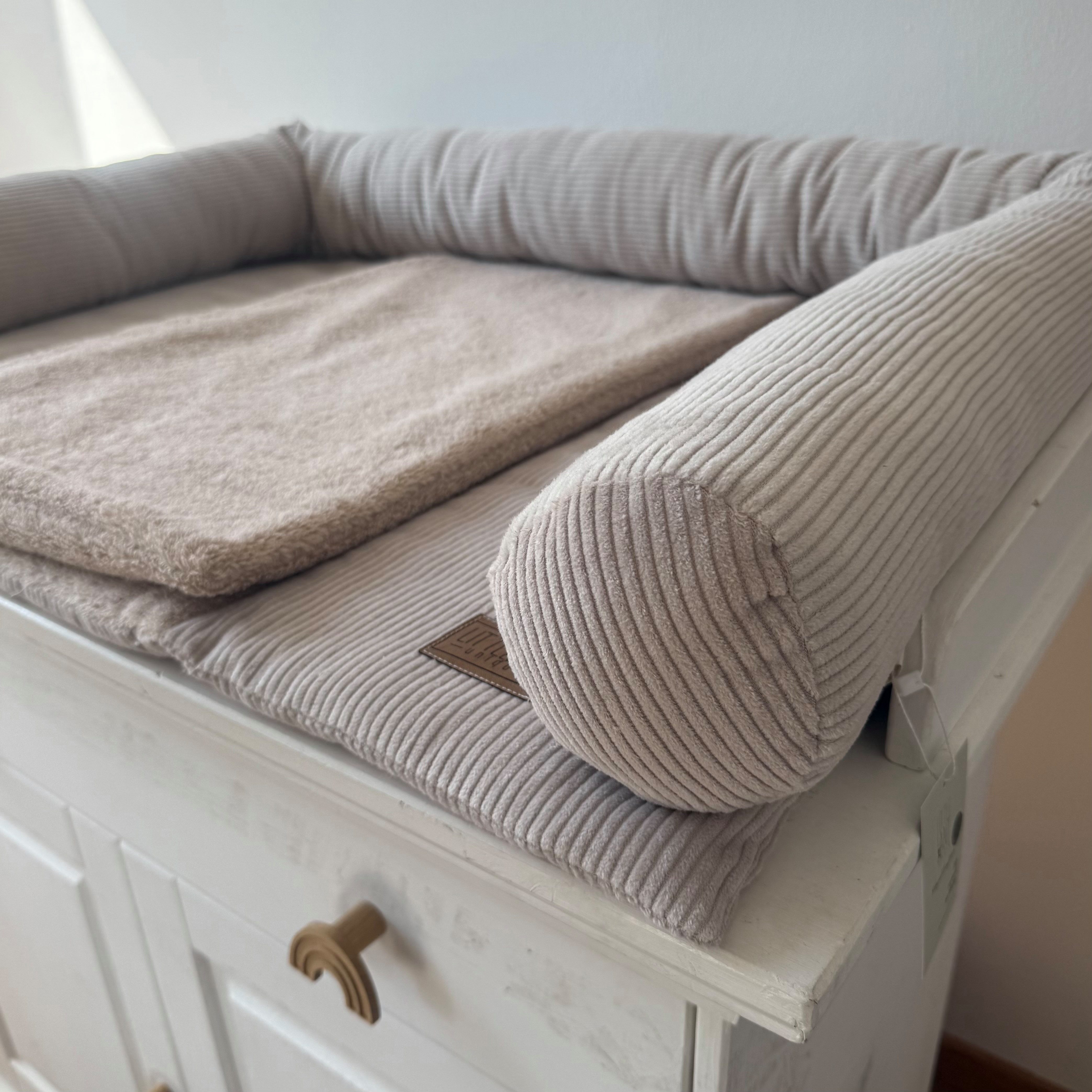 LittleANTunique Wickelauflage Wickeltischauflage Cord Beige günstig online kaufen
