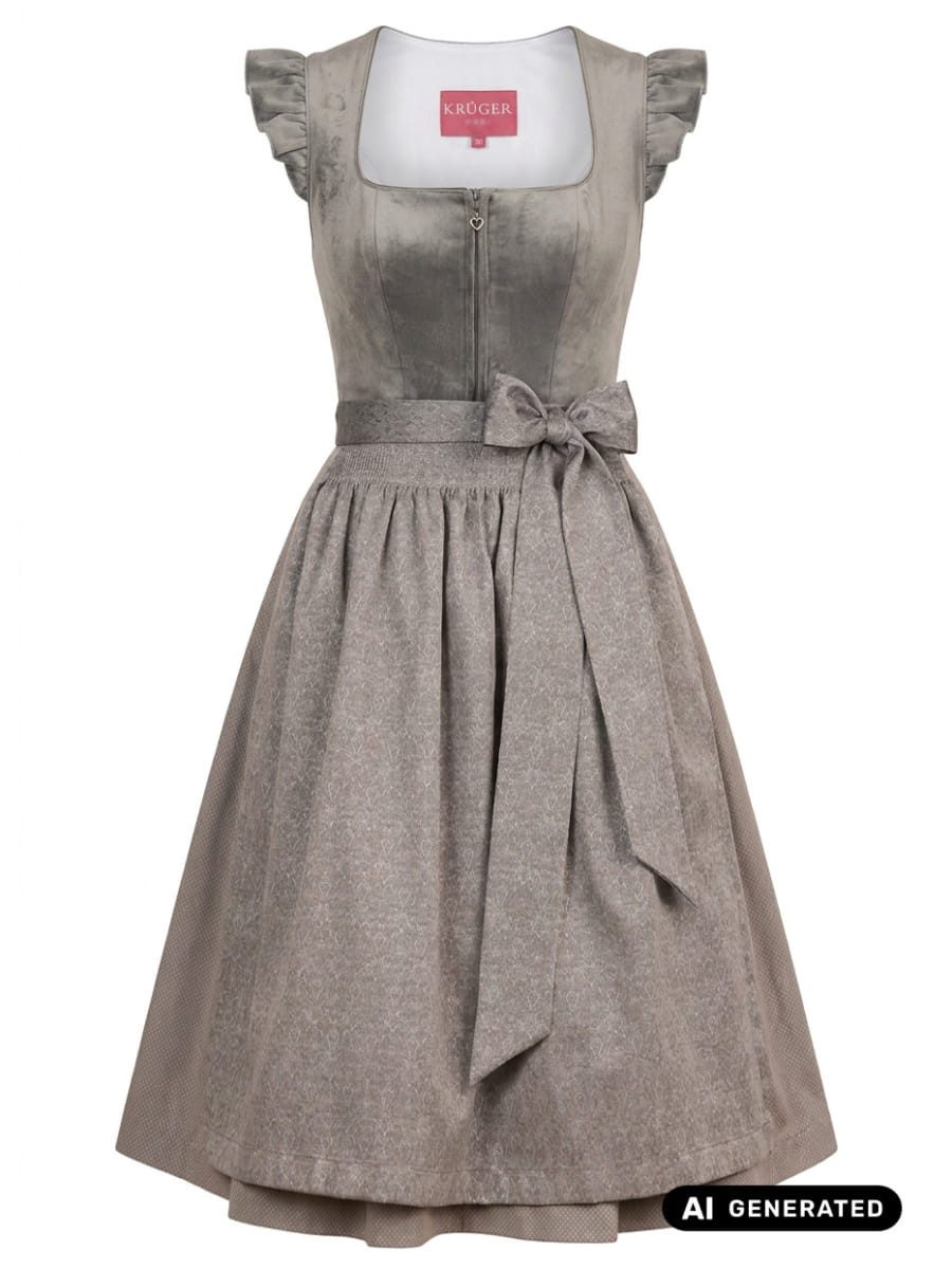 Krüger Madl Dirndl Dirndl Tisha 70cm Länge grau