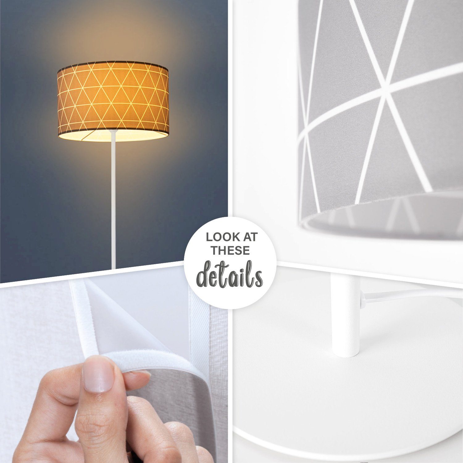 Paco Home Stehlampe Stella Skandi Schlafzimmer Leuchtmittel, Deko E27 401, Wohnzimmer ohne Standleuchte Grau Blau Pink