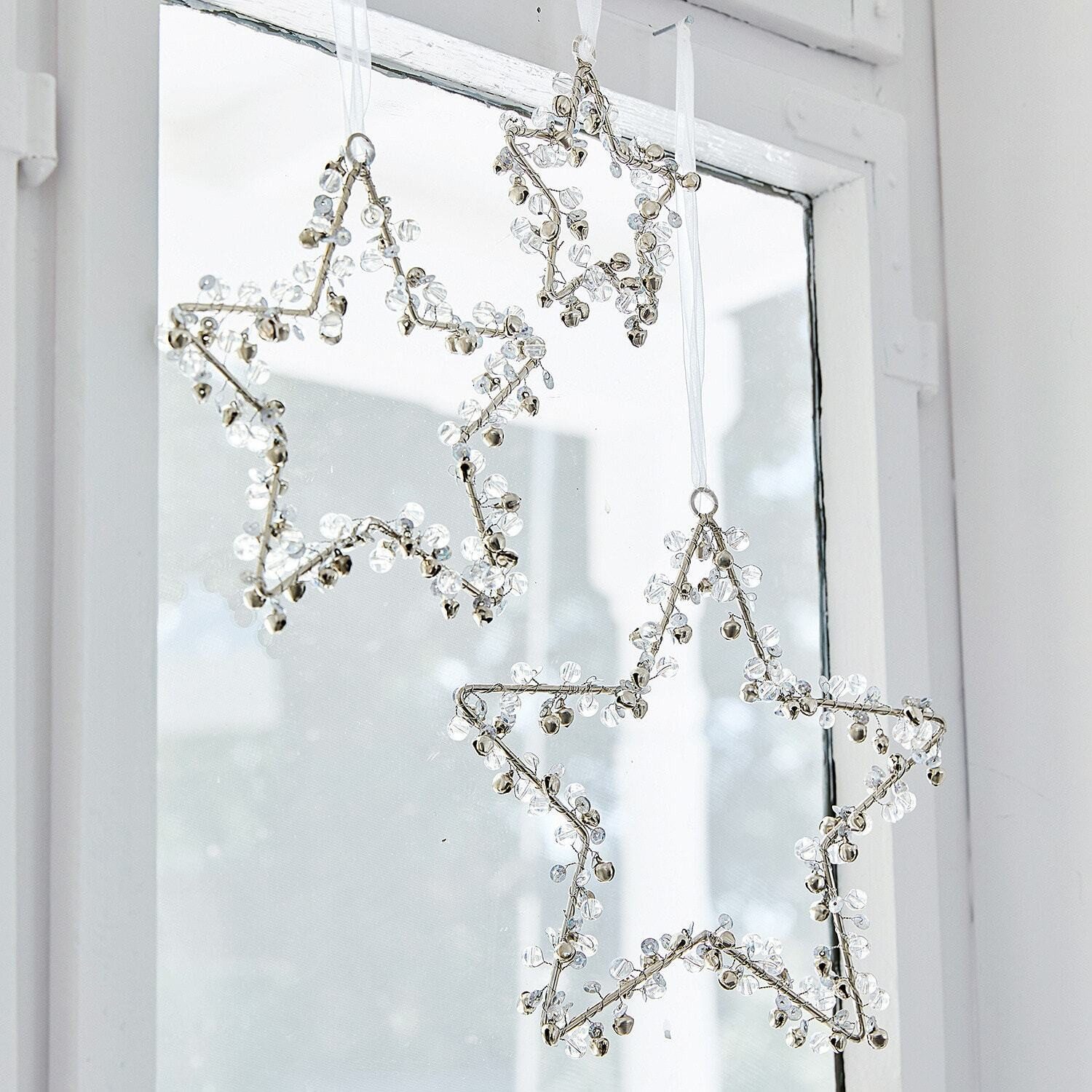 Mirabeau Christbaumschmuck Weihnachtsschmuck 3er Set Harley silber, Weihnachtsdekoration
