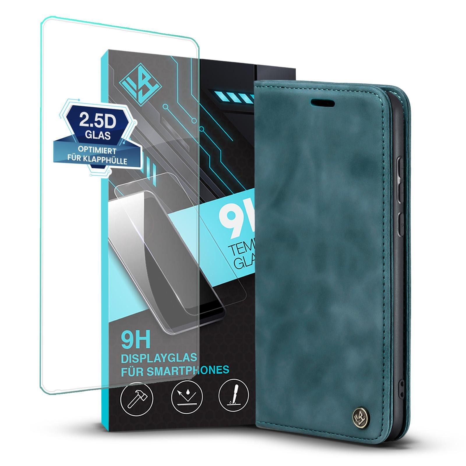 Tec-Expert Handyhülle Tasche Hülle für Samsung Galaxy A50 6.4 Zoll, 6.4", Cover Klapphülle Case mit Kartenfach Fliphülle aufstellbar