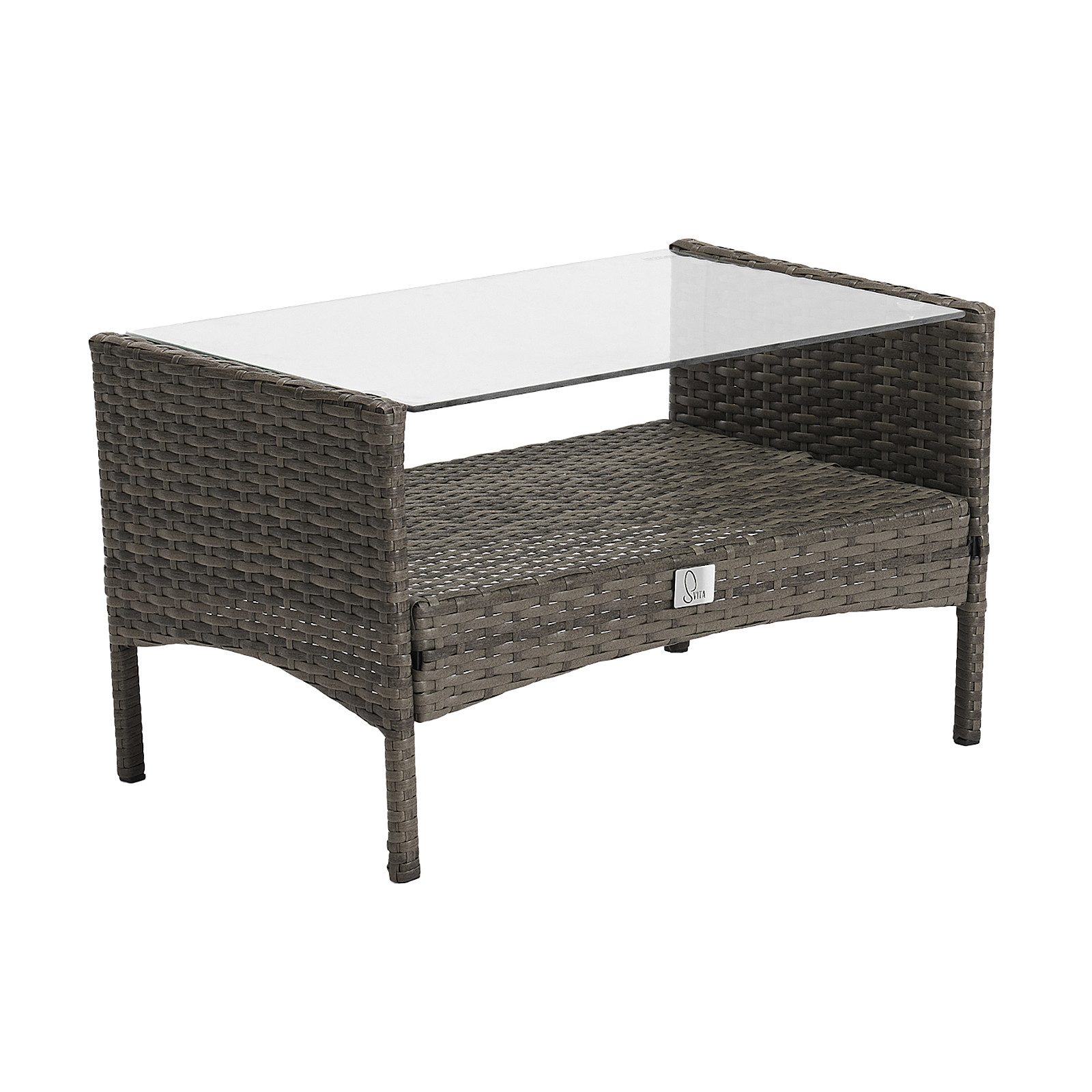 SVITA Sitzgruppe BROOKLYN, (Set, 4-tlg., Gartenlounge), 2 Sessel, mit Tisch, Sitzpolster, gemütlich