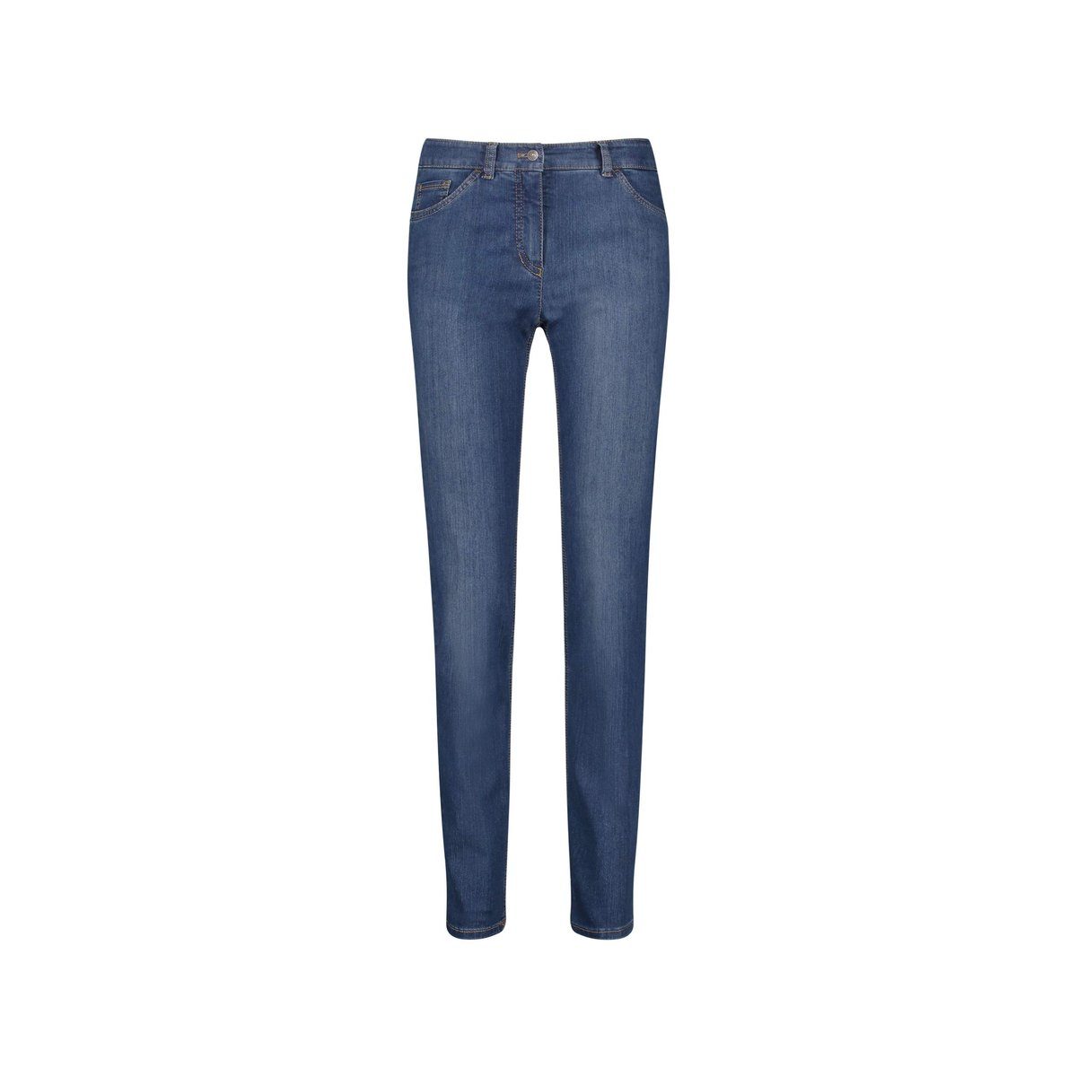 GERRY WEBER Straight-Jeans dunkel-blau denim dark regular mit usee (862002) (1-tlg) blue