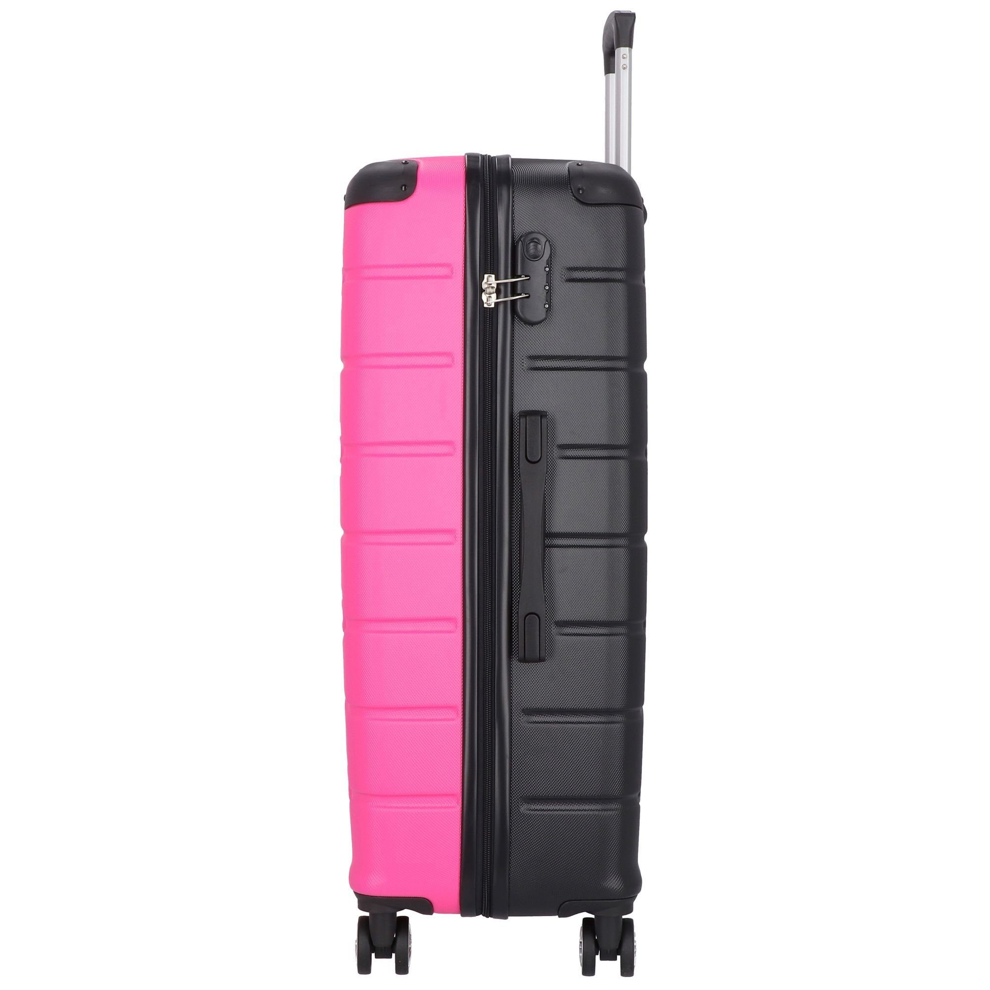 NOWI Rollen, sz-pink Hartschalen-Trolley Rhodos, 4 ABS