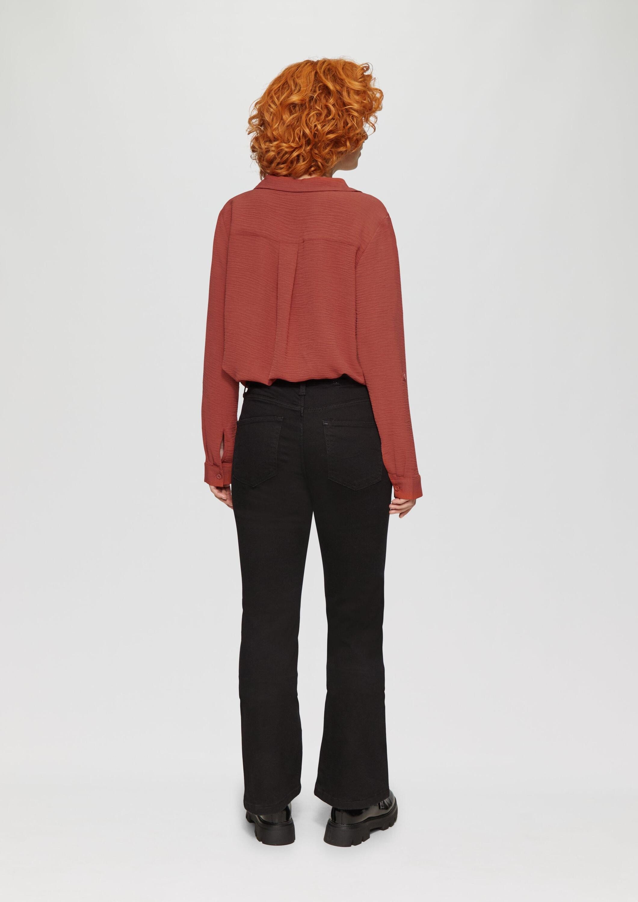 QS Langarmbluse Bluse Crêpe-Bluse mit Brusttaschen günstig online kaufen