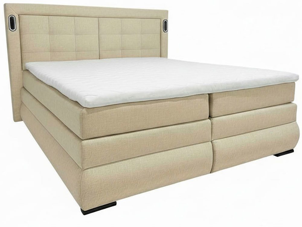 OTTO home Boxspringbett MIVVA mit Bettkasten, mit Taschenfederkernmatratze H3, H3/H4 mix, H4 (mit hochwertigem Luxus-Microfaser-Stoff, wahlweise mit LED-Leuchte – Bild 5 von 5