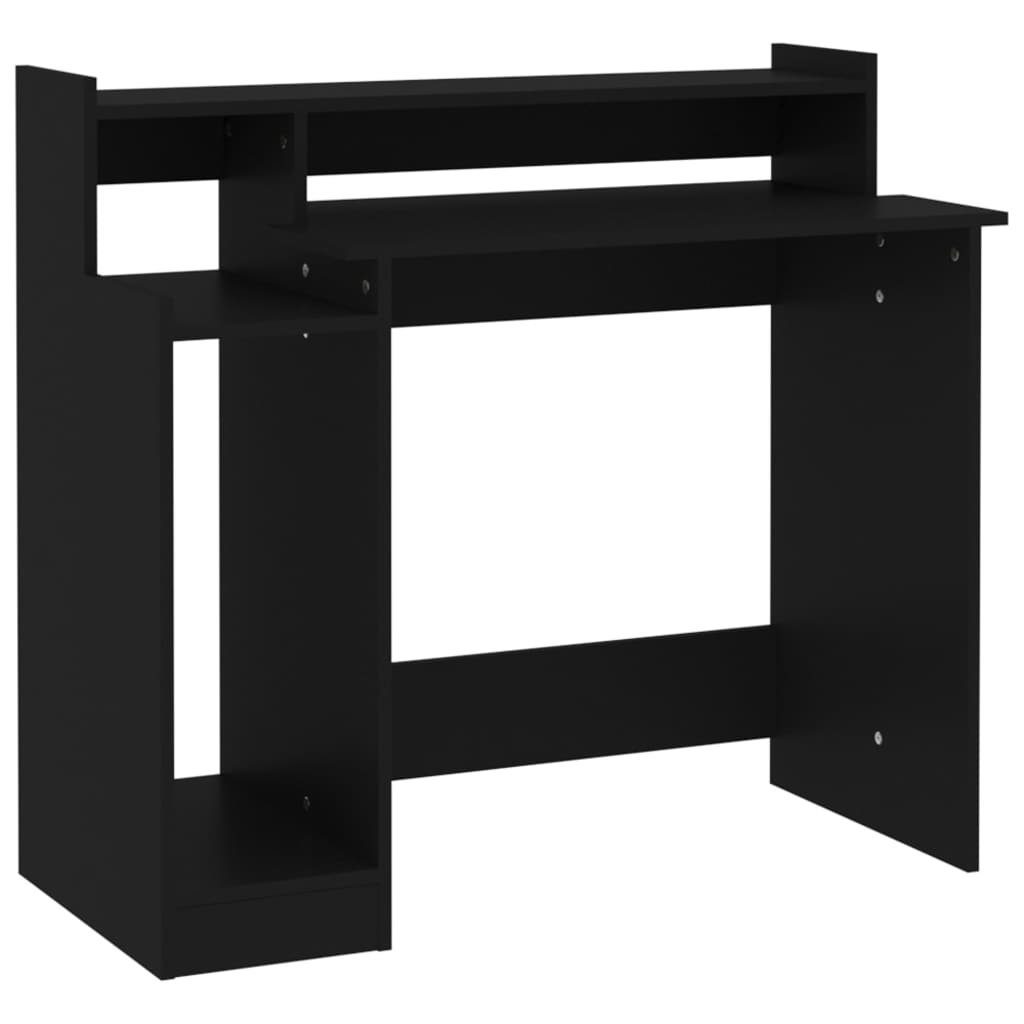 Schreibtisch | Schreibtisch 97x45x90 vidaXL Holzwerkstoff LEDs Schwarz mit cm Schwarz Schwarz