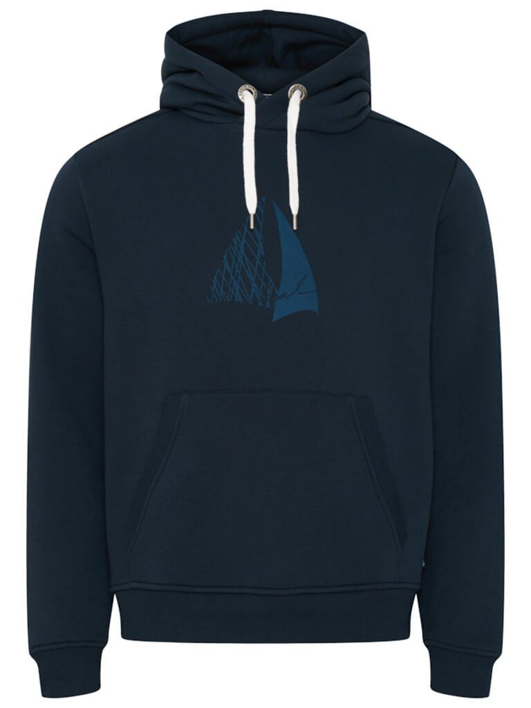 Sea Ranch Kapuzenpullover Herren Hoodie Mik mit maritimen Front-Print und Kängurutasche