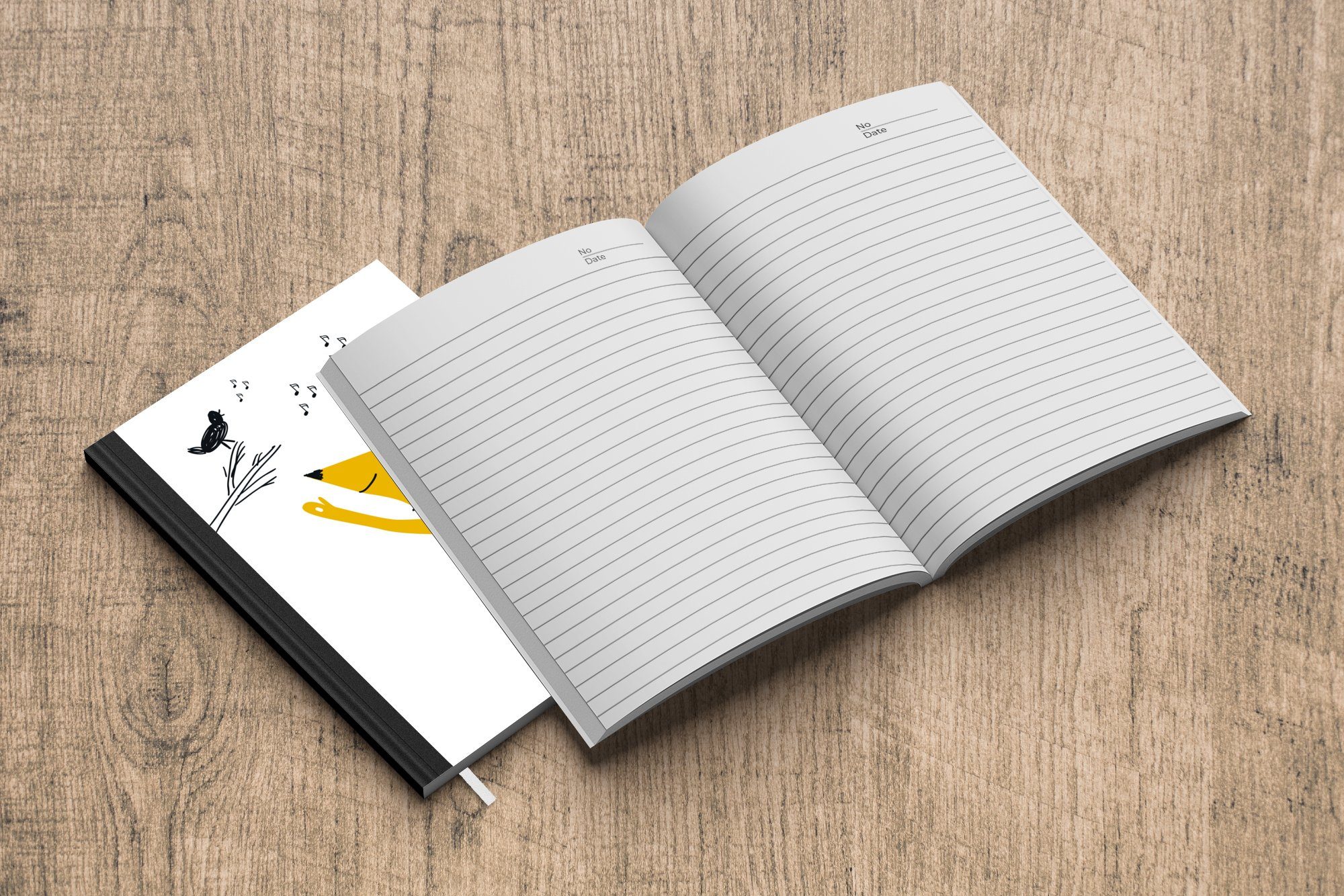 Seiten, MuchoWow einem Merkzettel, Journal, 98 Kinder Notizheft, Fuchs Notizbuch A5, mit Vogel Illustration Haushaltsbuch und auf, einem Tagebuch, singenden