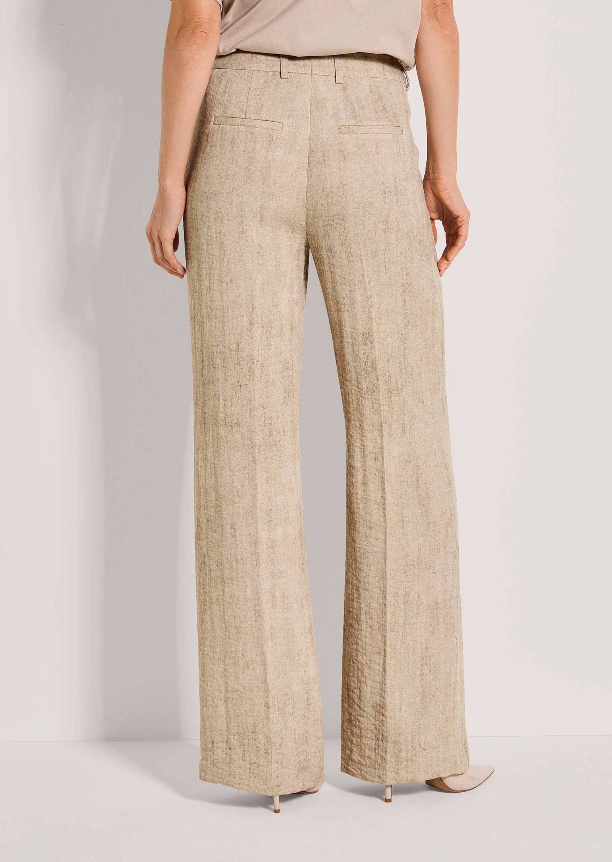 MADELEINE Bügelfaltenhose Lässige Sommerhose mit weitem Bein Stoffhose mit Formbund, Gürtelschlaufen, Taschen und Knöchellänge