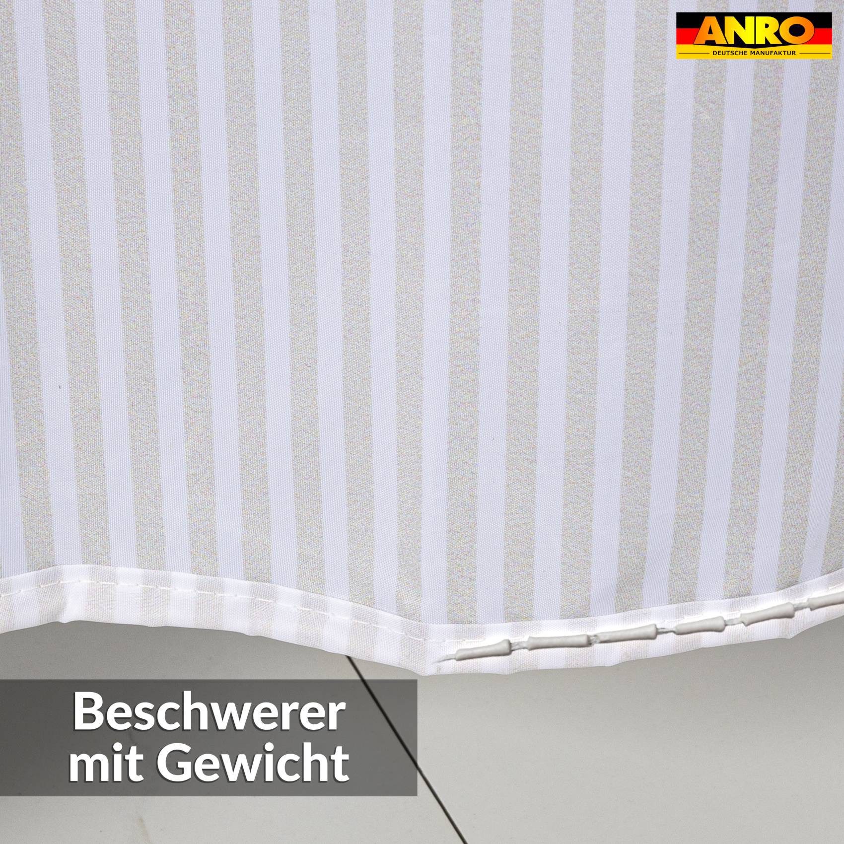 ANRO Duschvorhang FASTY Streifen Anti-Schimmel Polyester Badezimmervorhang Bad-Stoff Breite 120 cm (Packung, 1-tlg., Duschvorhang inkl. Aufhängeringe), robuster – Bild 4 von 5
