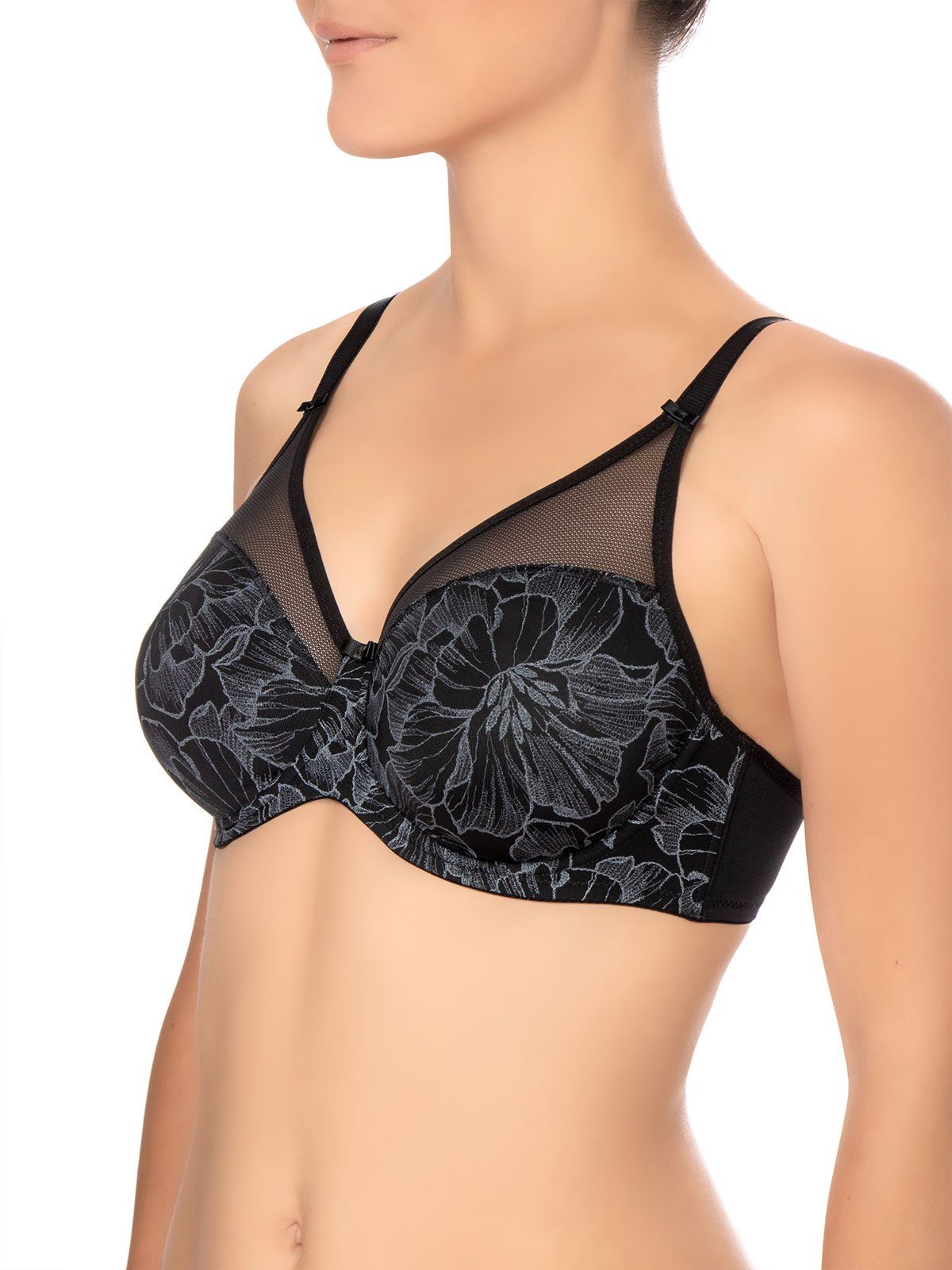 Felina Bügel-BH Molding BH mit Bloom Bügel 1-tlg) Black (Stück, Vision Bloom 