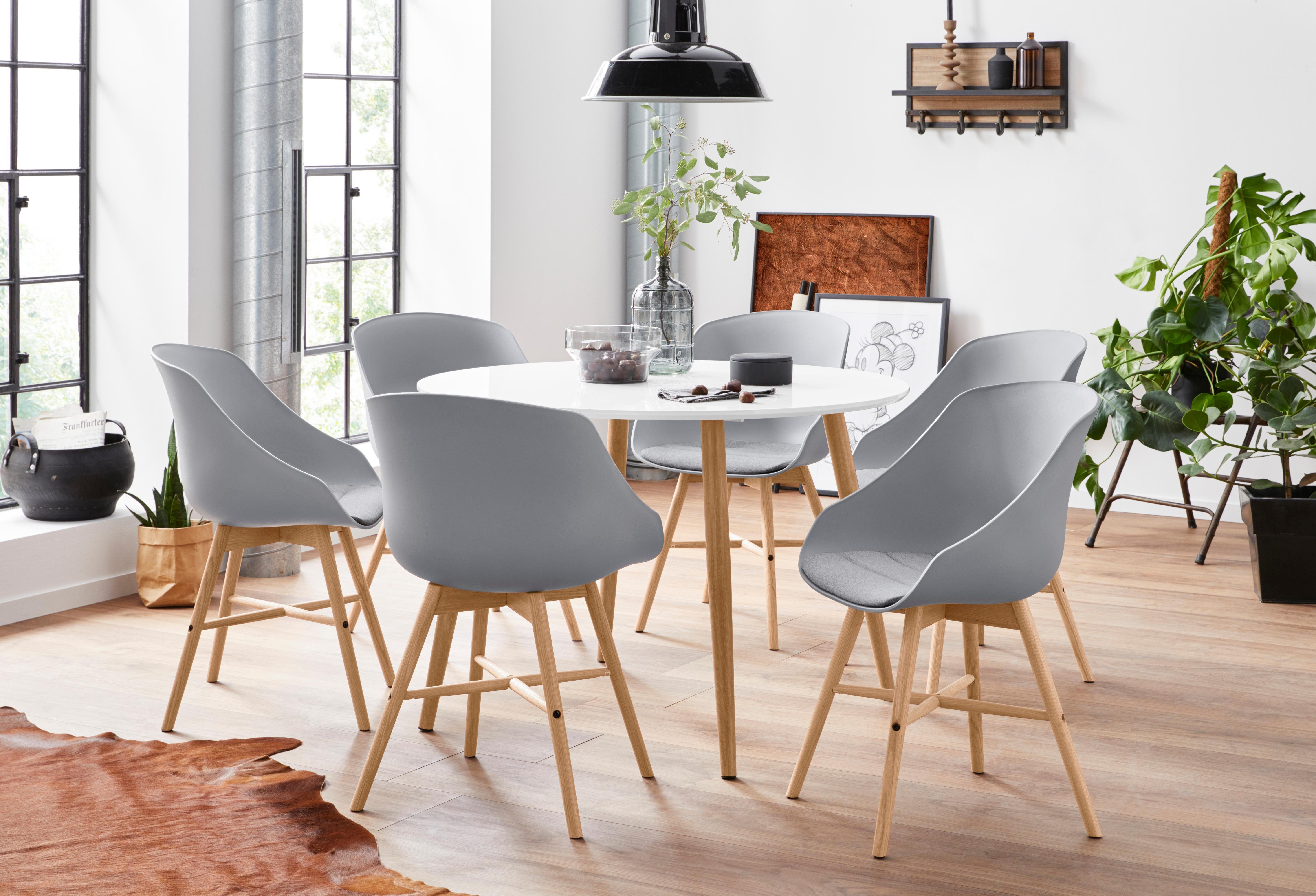 INOSIGN Essgruppe, mit 4 Stühle, Sitz und Rücken gepolstert Webstoff