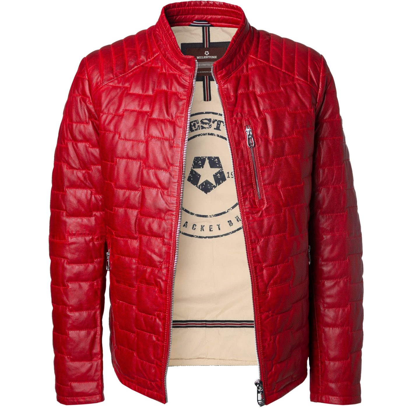 Milestone Lederjacke aus gestepptem Lammleder