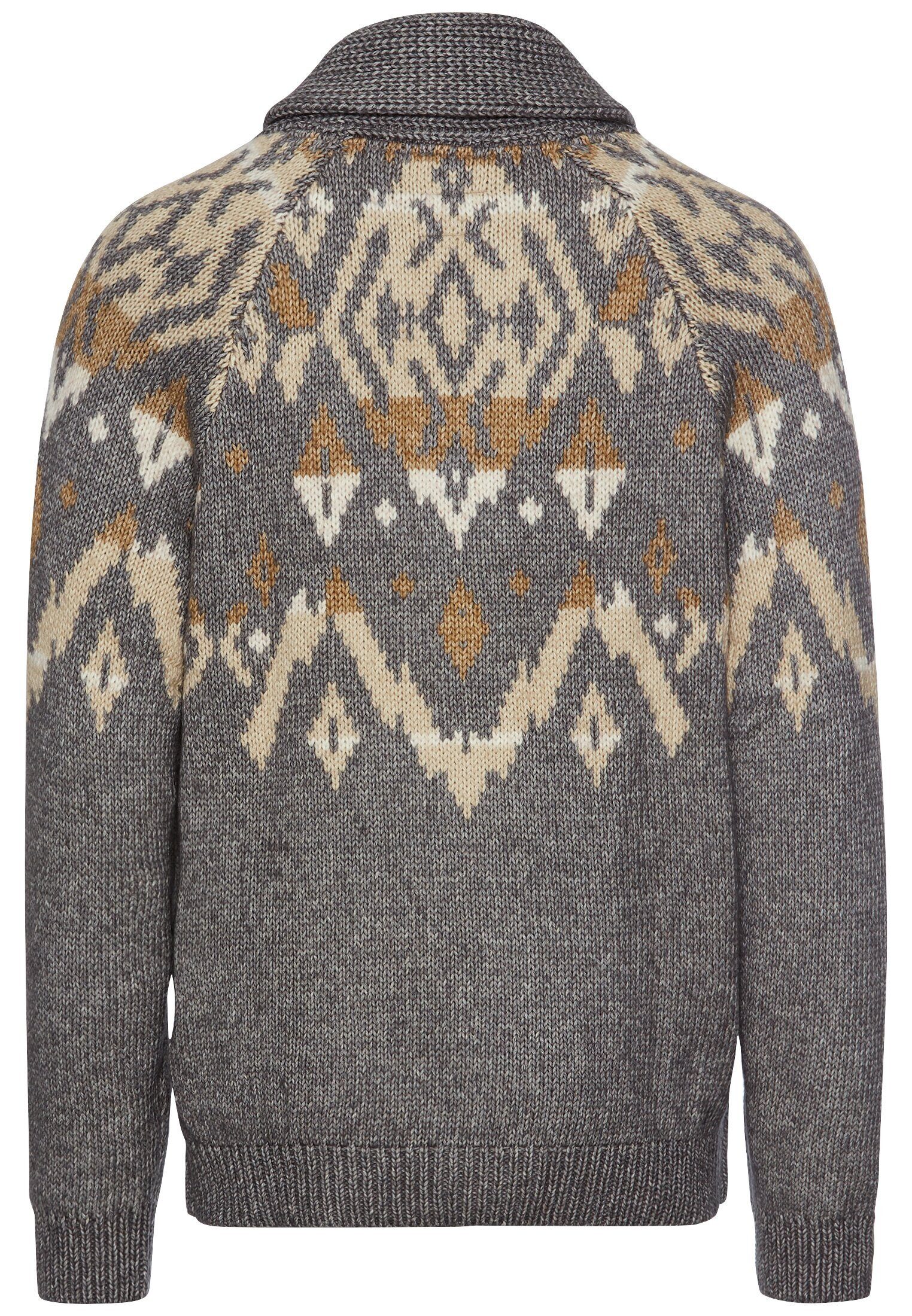 camel active Strickjacke aus Baumwollmix Schalkragen günstig online kaufen