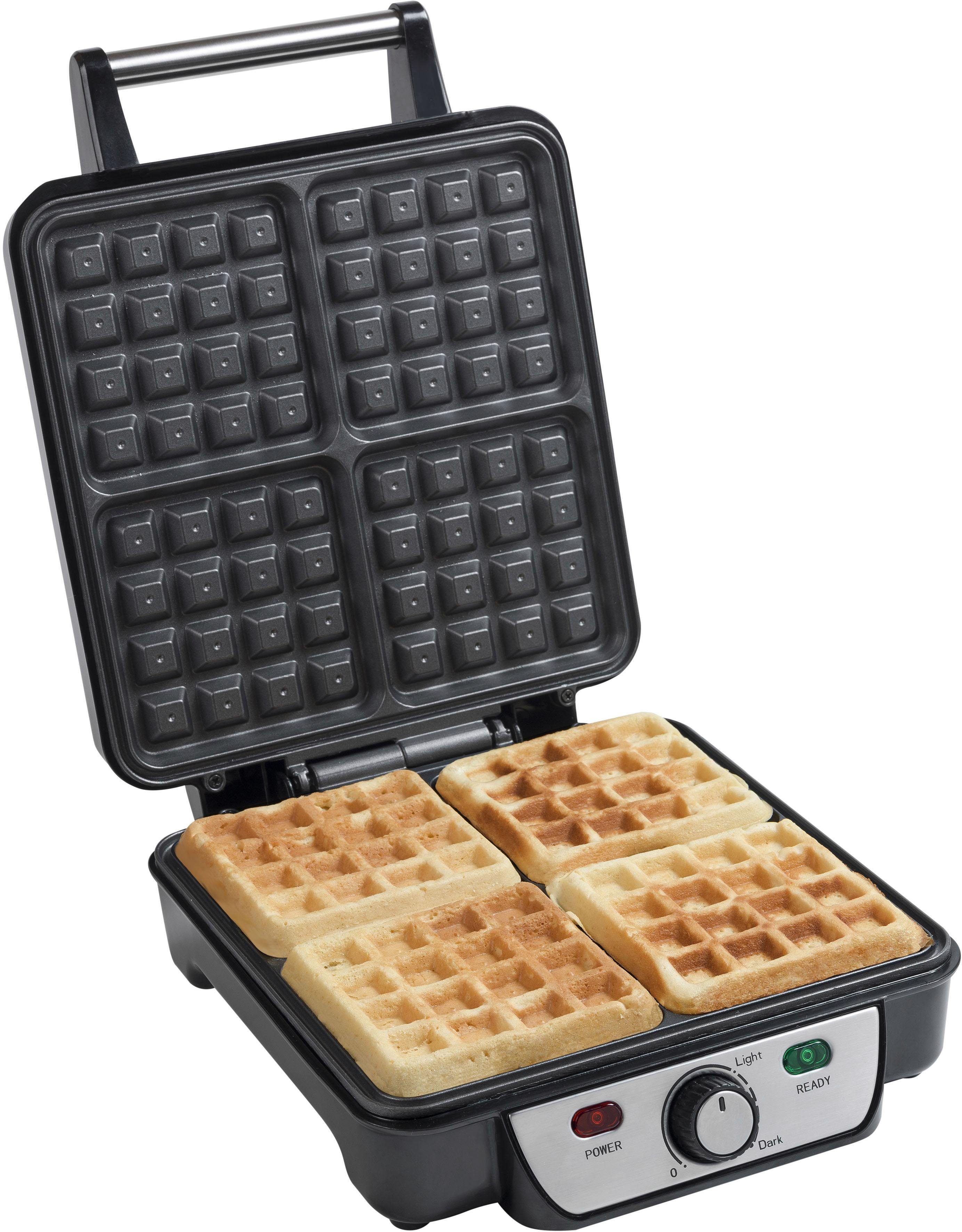 Image of bestron Waffeleisen für Brüsseler Waffeln, 1100 W, mit Antihaftbeschichtung, Edelstahl