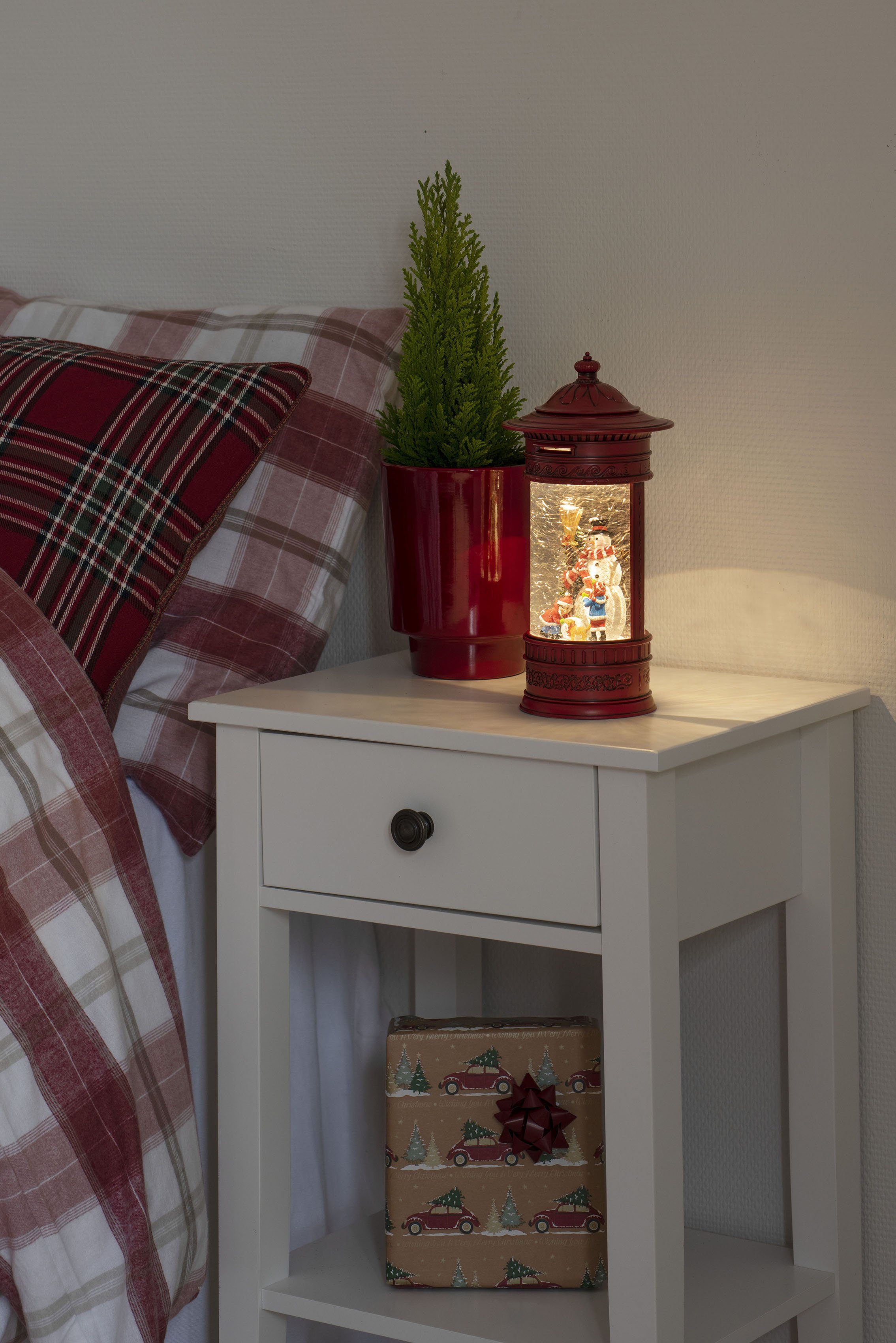 LED Laterne Weihnachtsdeko rot