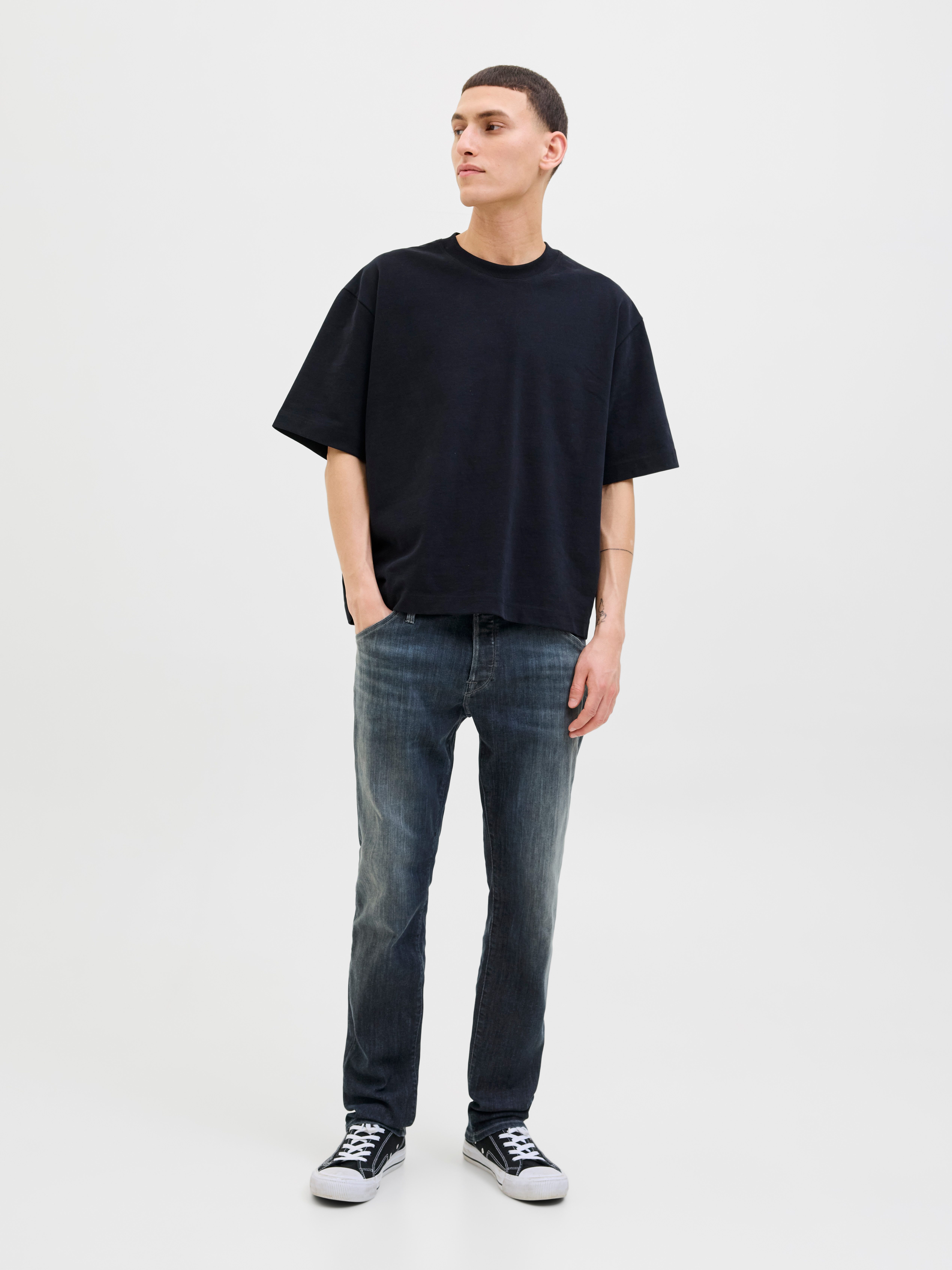 Jack & Jones Slim-fit-Jeans JJIGLENN – Jeans mit Stretch, niedriger Leibhöhe und Taschen Baumwollmischung, slim fit – Bild 3 von 5