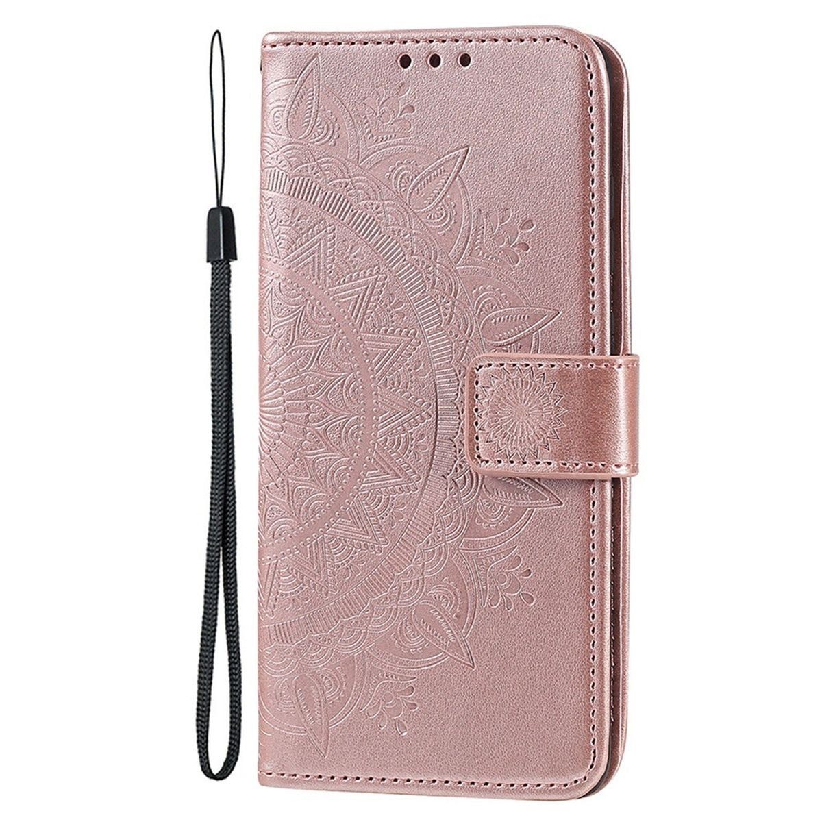 CoverKingz Handyhülle Hülle für Apple iPhone 14 Pro Handyhülle Flip Cover Handy Case 15,54 cm (6,1 Zoll), Klapphülle Schutzhülle mit Kartenfach Schutztasche Motiv Mandala