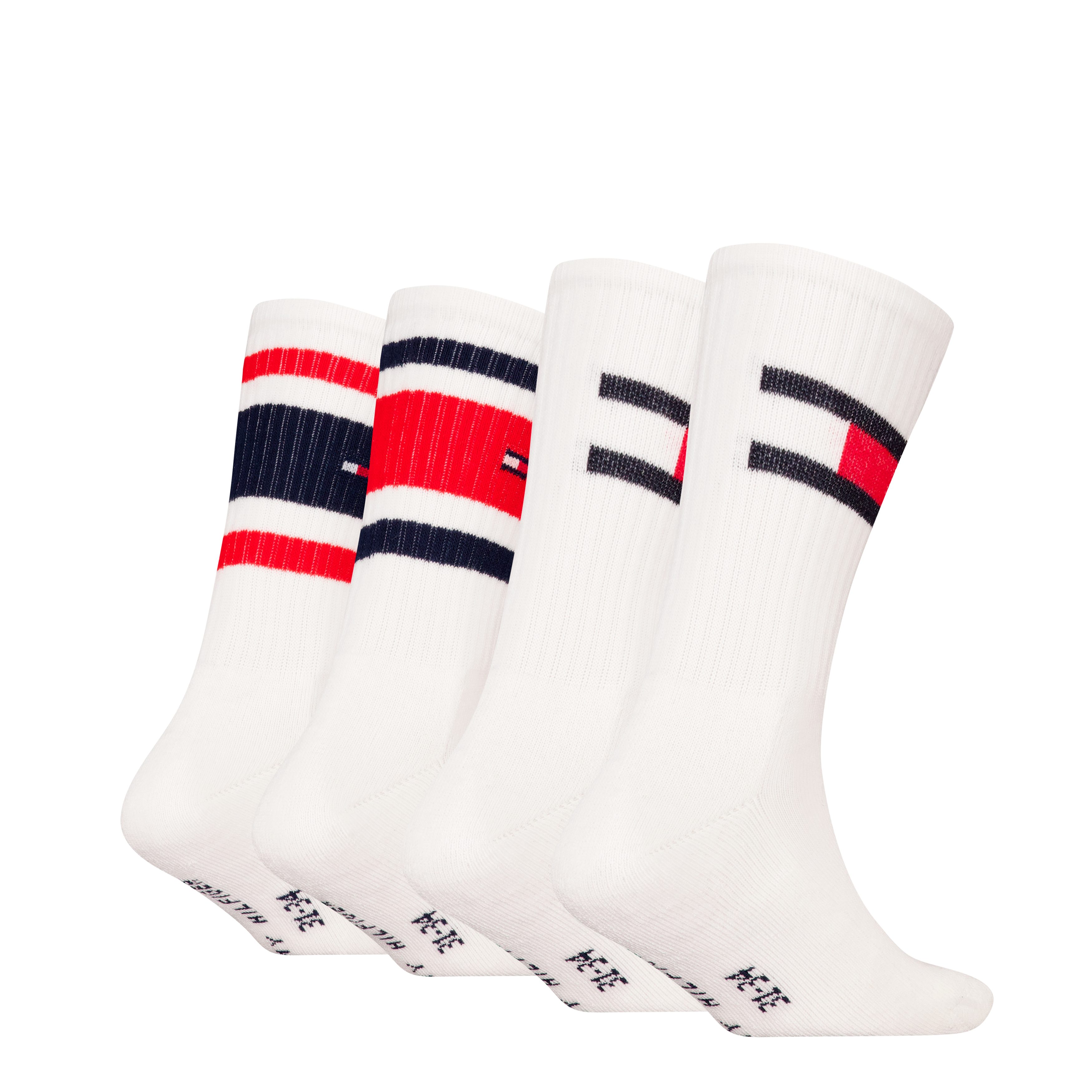 Tommy Hilfiger Socken TH KIDS SOCK 4P FLAG & SPORT STRIPE ECOM (4 Paar) mit verstärkten Fersenbereichen