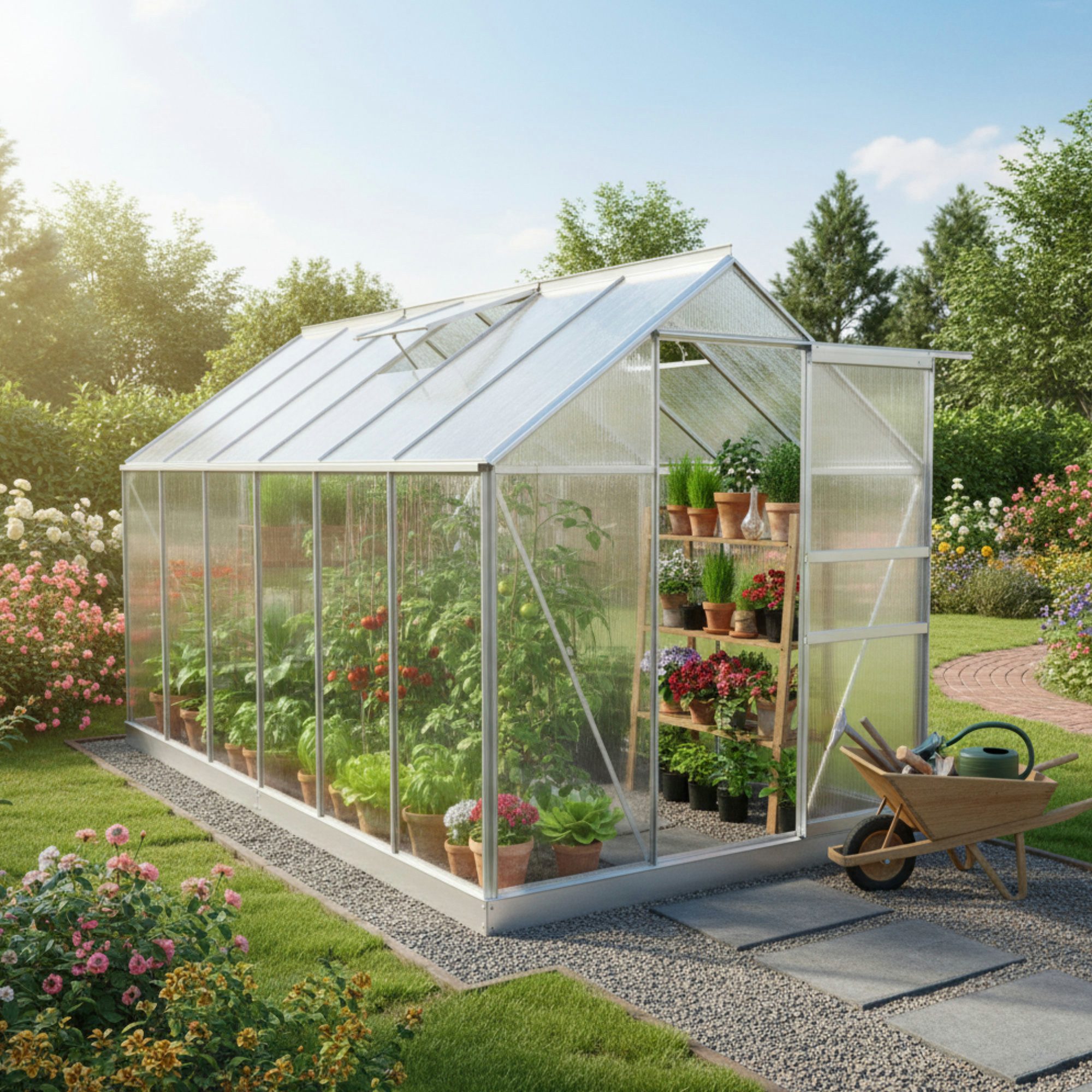 Zelsius Gewächshaus Zelsius Aluminium Gewächshaus, 380 x 190 cm, 6 mm Hohlk günstig online kaufen