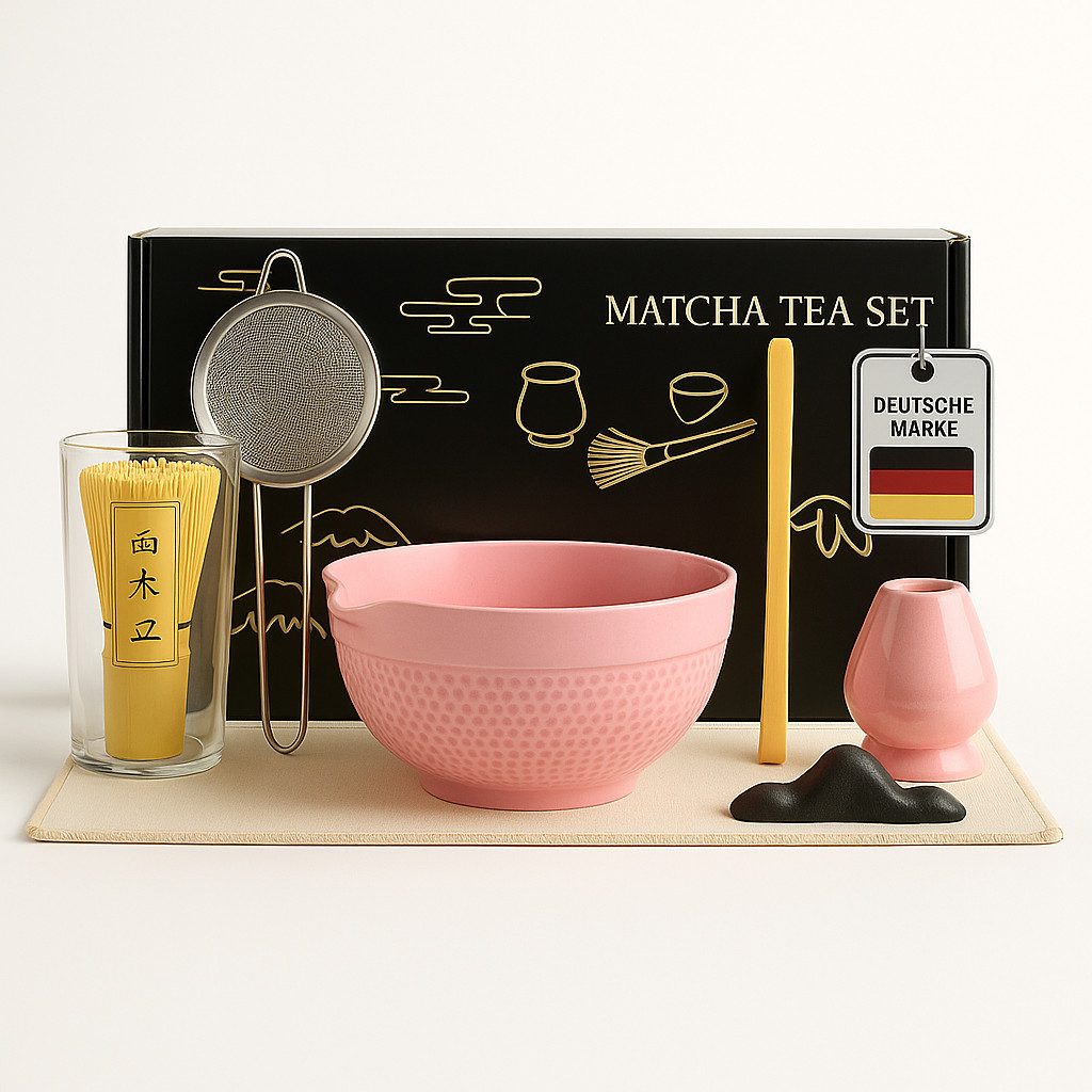 Roxlin Teeservice Roxlin Matcha Set (7-teilig) Keramik, Bambus-Besen, Schale & Zubehör
