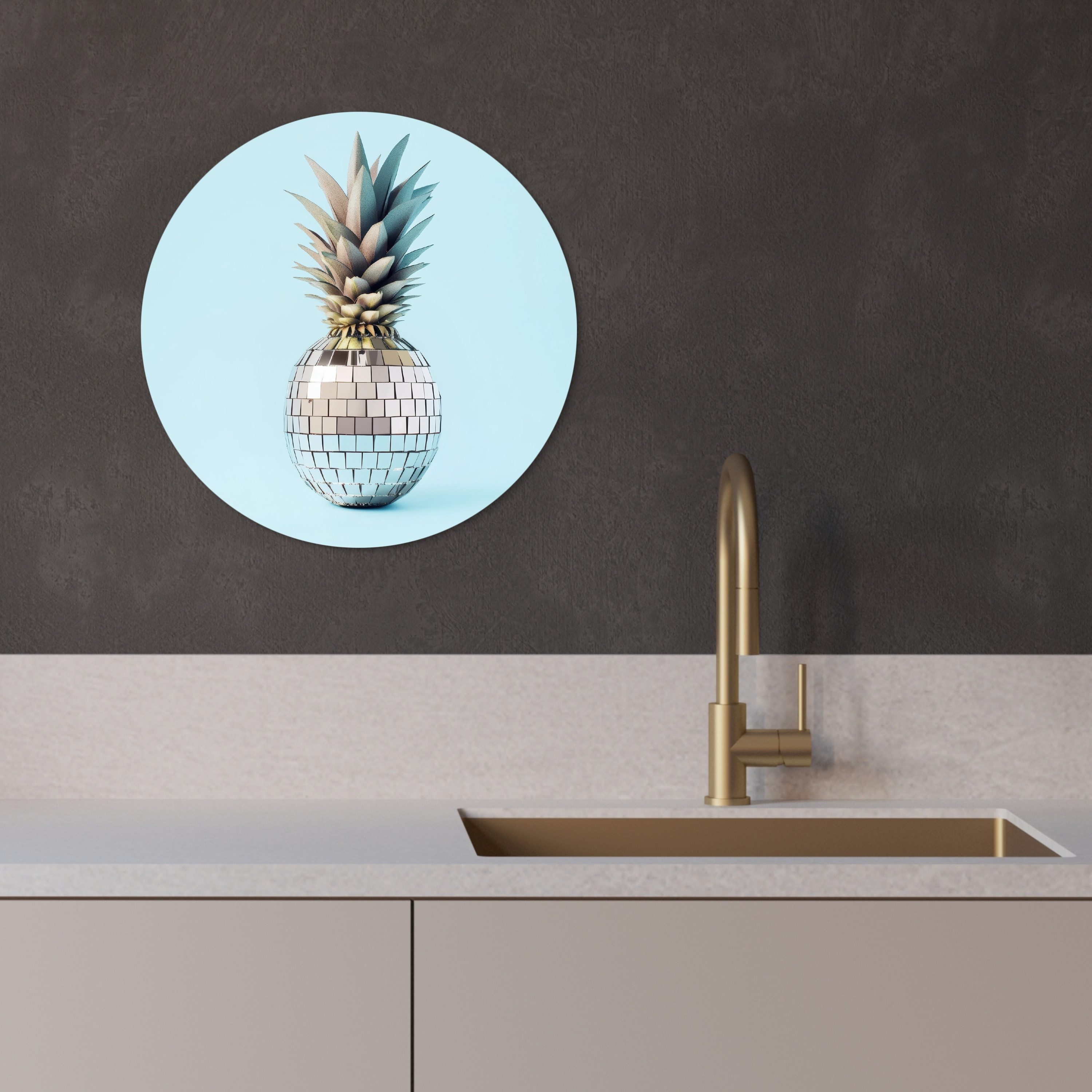 MuchoWow Gemälde Blau - Ananas - günstig online kaufen