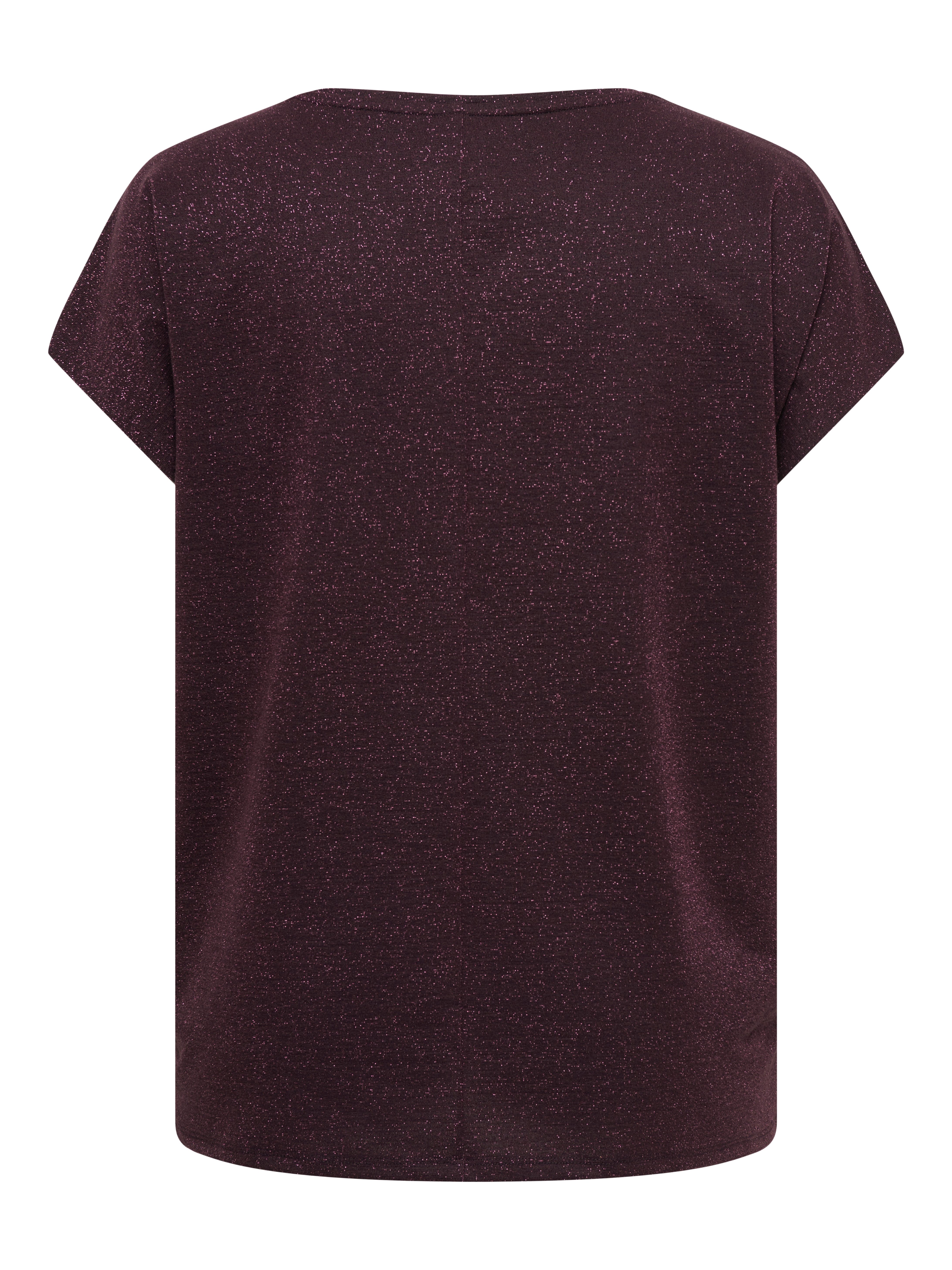ONLY CARMAKOMA Kurzarmshirt CARMOSTER GLITTER S/S TOP JRS NOOS Viskosemischung, regular fit
