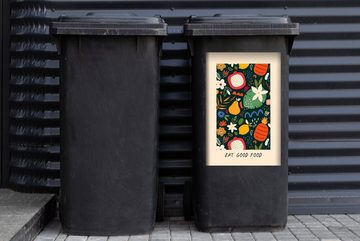 MuchoWow Wandsticker Zitate - Sprichwörter - Essen Sie gut - Obst (1 St), Mülleimer-aufkleber, Mülltonne, Sticker, Container, Abfalbehälter