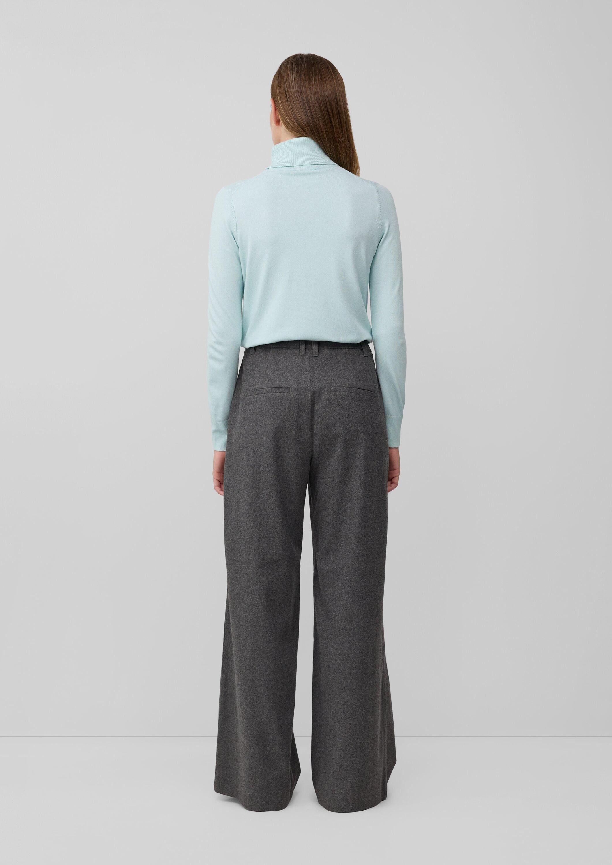 s.Oliver Chinos Hose Flanell-Hose mit Bundfalten und weitem Bein