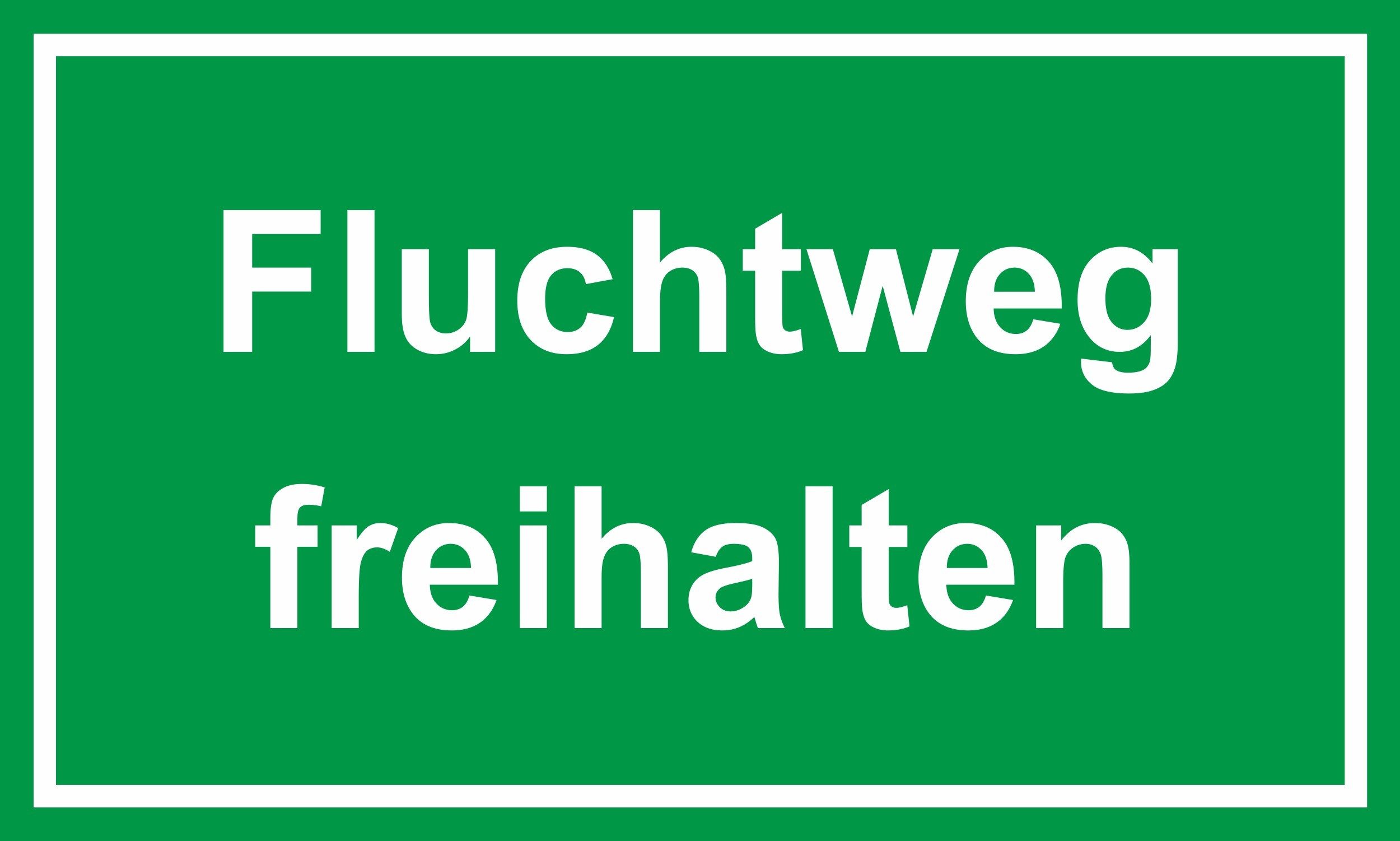 Hermann Schütz Hinweisschild Fluchtweg freihalten 150x250 mm Kunststoff, (1 St)