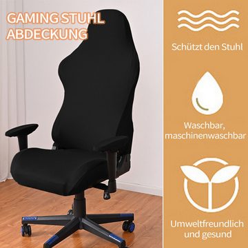 Bürostuhlhusse Gaming Stuhl Bezug Set Belastbar Waschbar mit 2-St Armlehnenbezug, Refttenw