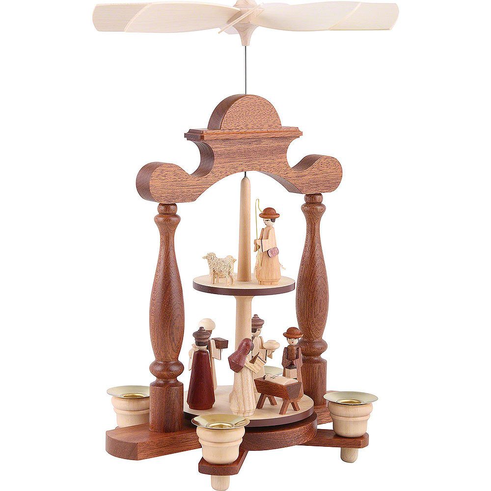 Müller Kleinkunst GmbH Seiffen Weihnachtspyramide 2-stöckige Pyramide Christi Geburt (32cm) von Müller Kleinkunst