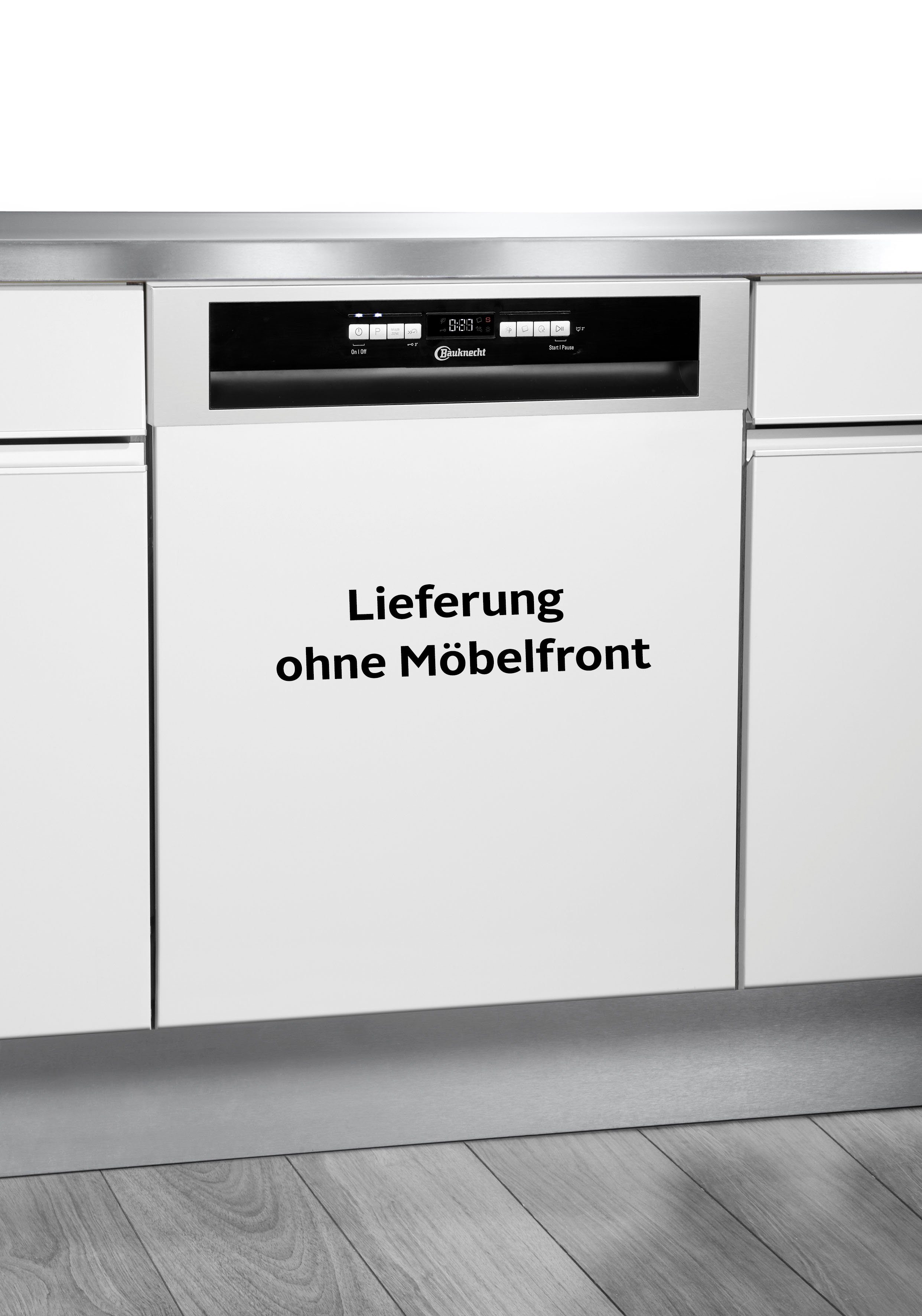 BAUKNECHT teilintegrierbarer Geschirrspüler OBBC Ecosilent2 7540, 8,9 l, 14 Maßgedecke, ActiveDry – automatische Türöffnung für bessere Trockungsergebnisse