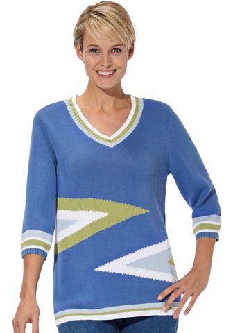CASUAL LOOKS Пуловер в dreifarbigen Rippmuster