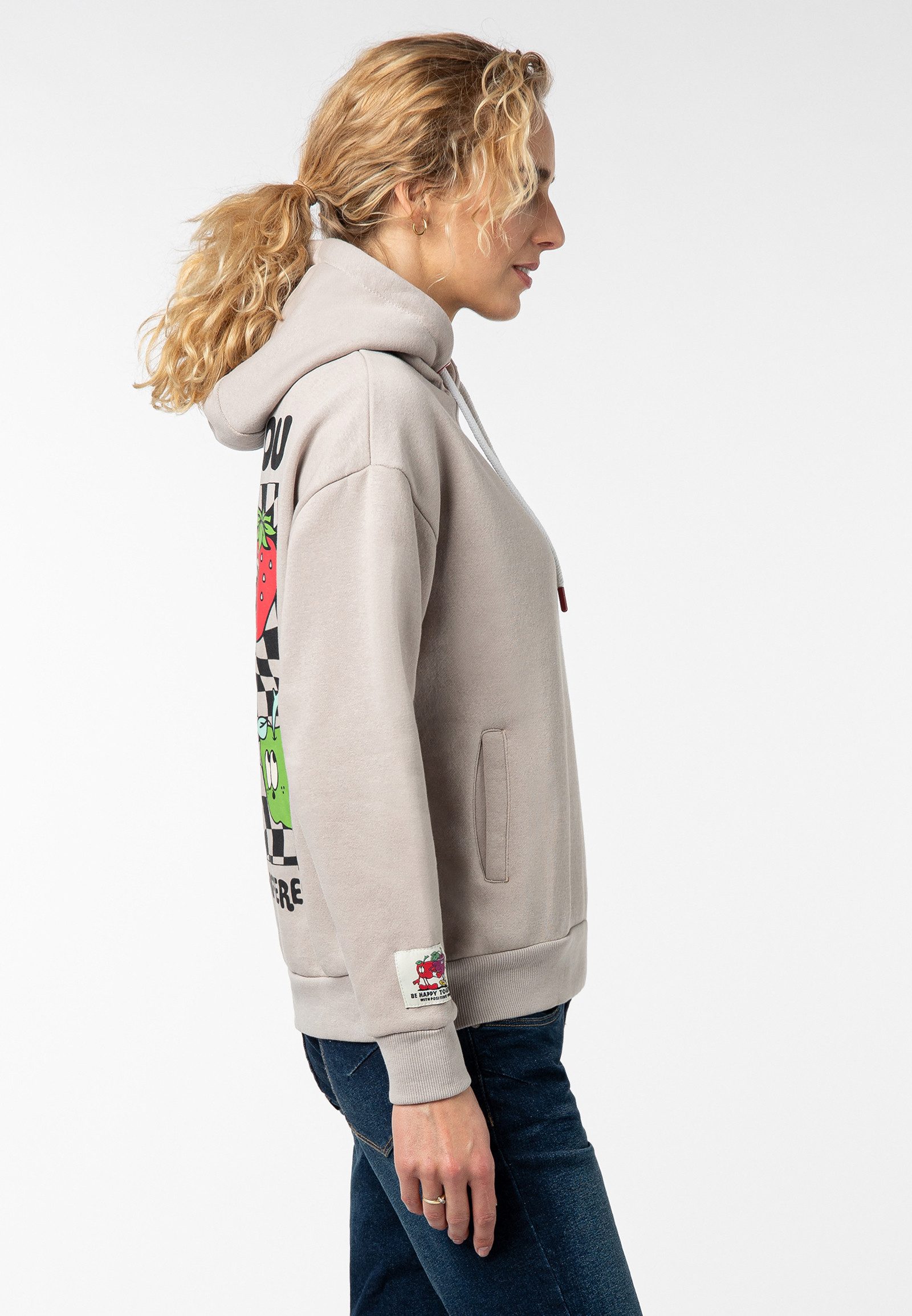SUBLEVEL Kapuzenpullover Damen Hoodie Kapuzenpullover mit Sommer-Backprint Sweater, Kapuzensweatshirt mit seitl. Eingrifftaschen